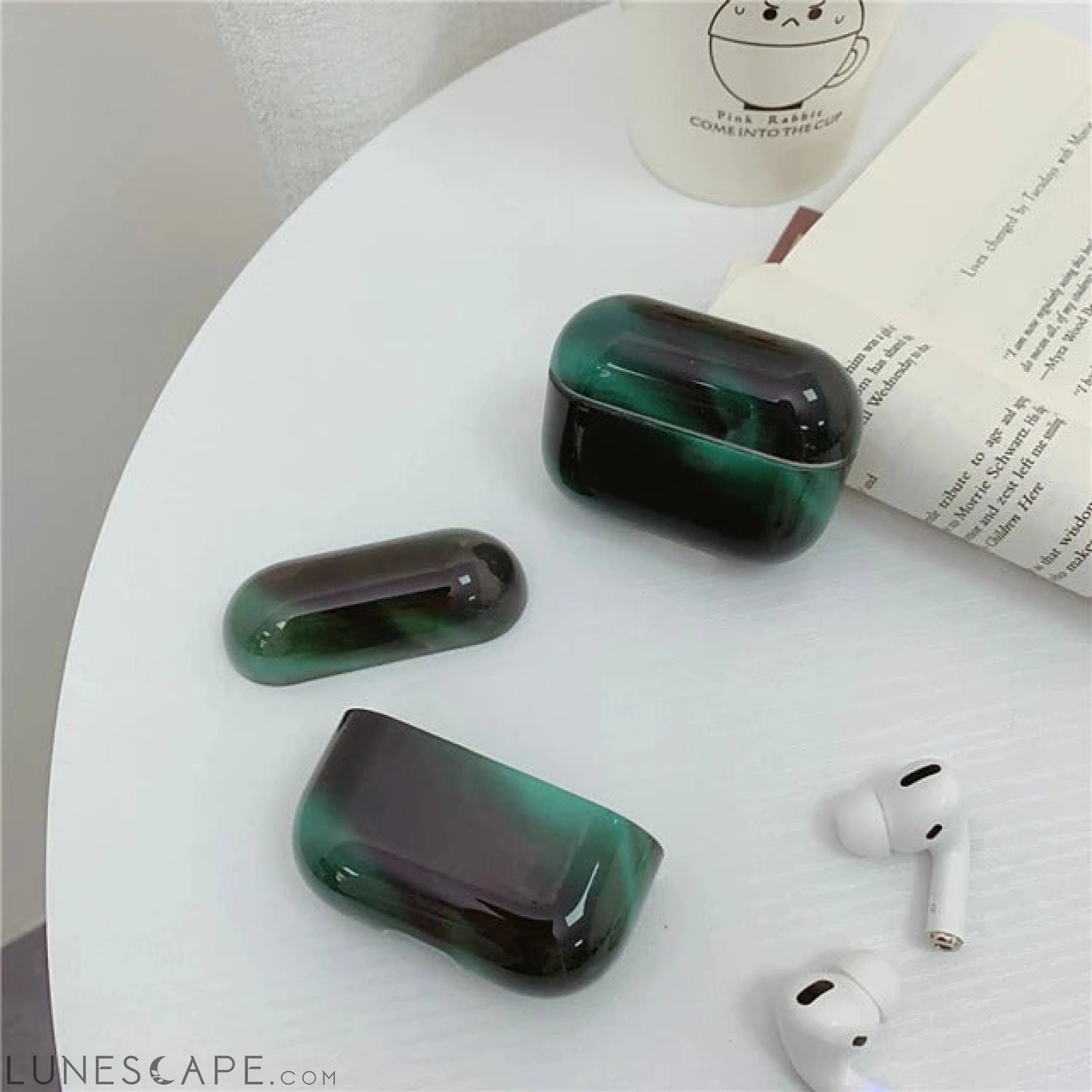Green Aurora Marbling AirPods Pro Case LUNESCAPE