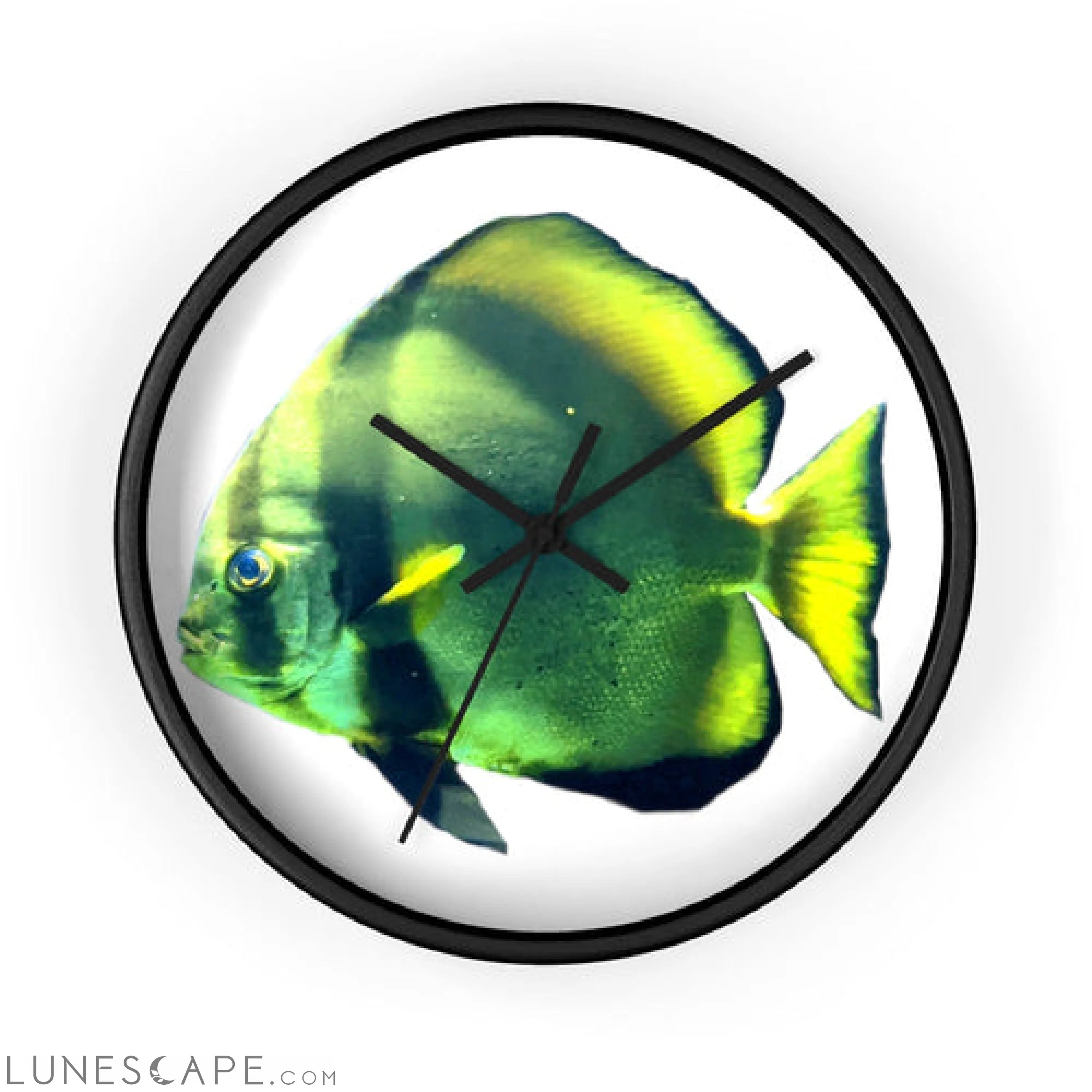 Green Fish Wall clock LUNESCAPE