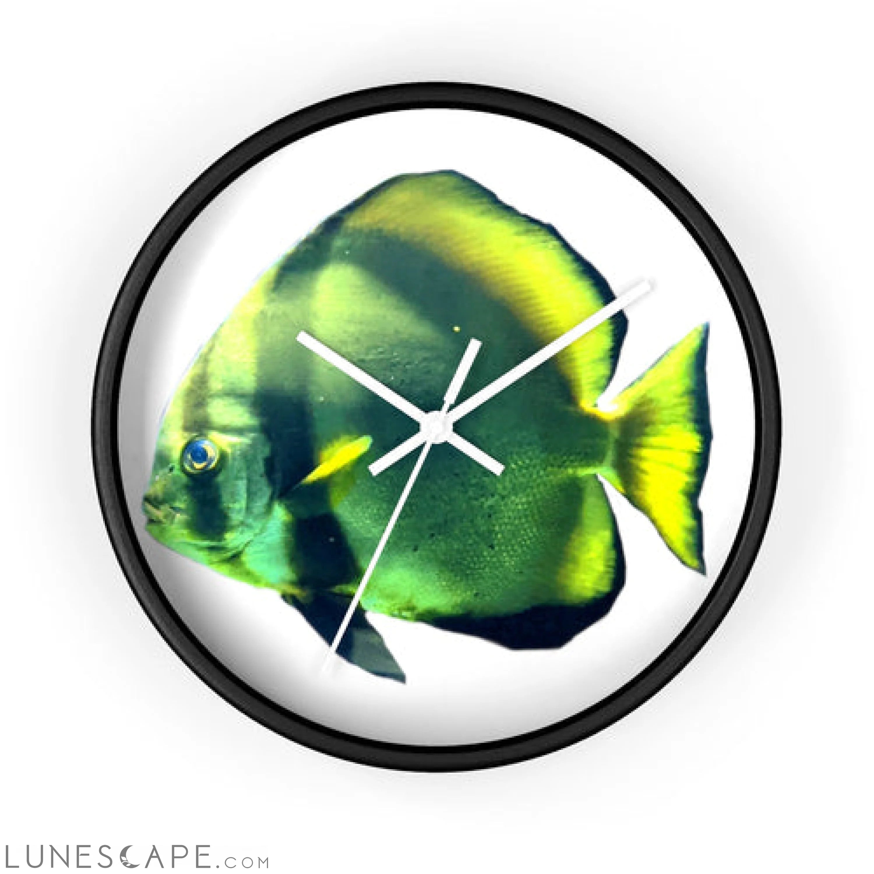 Green Fish Wall clock LUNESCAPE