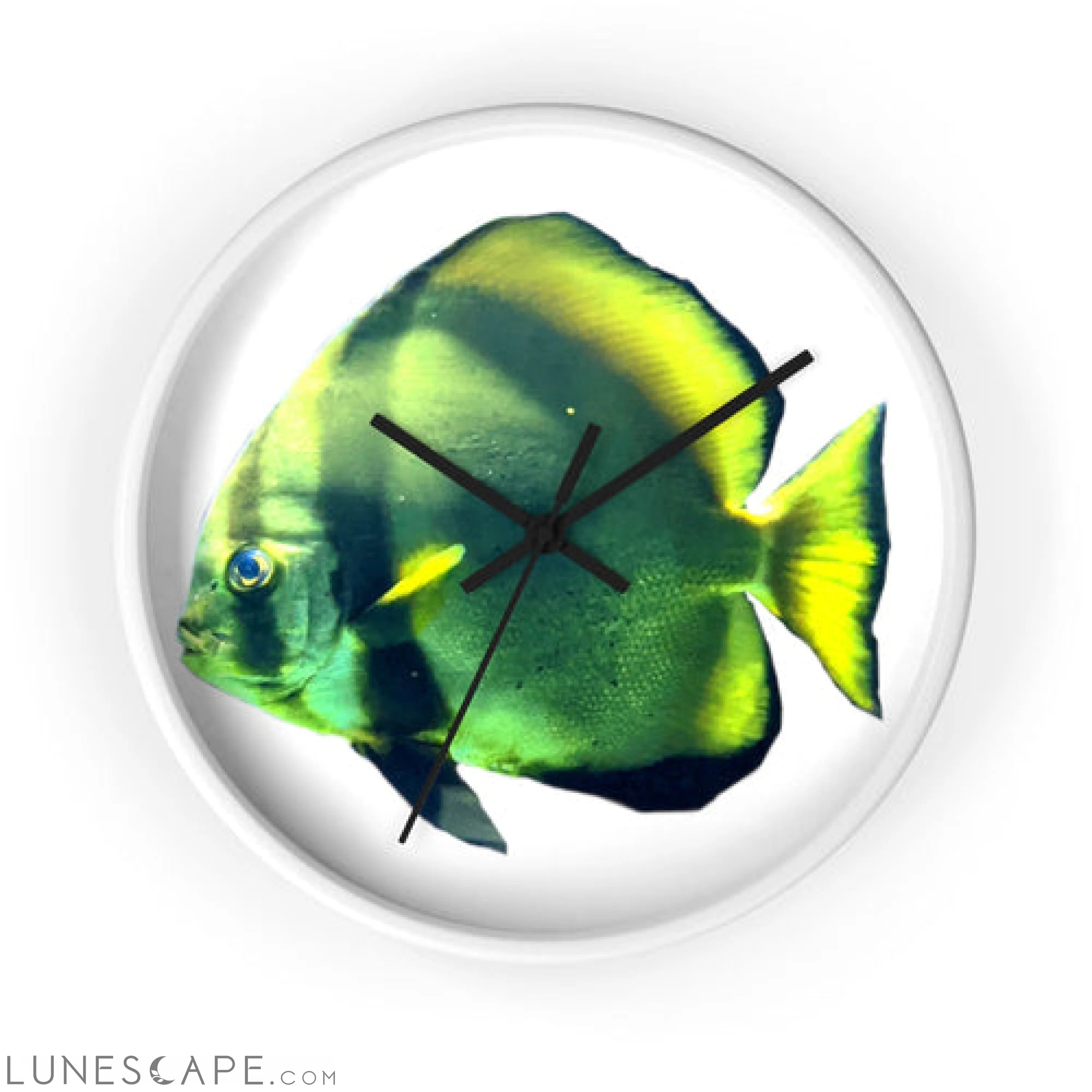 Green Fish Wall clock LUNESCAPE