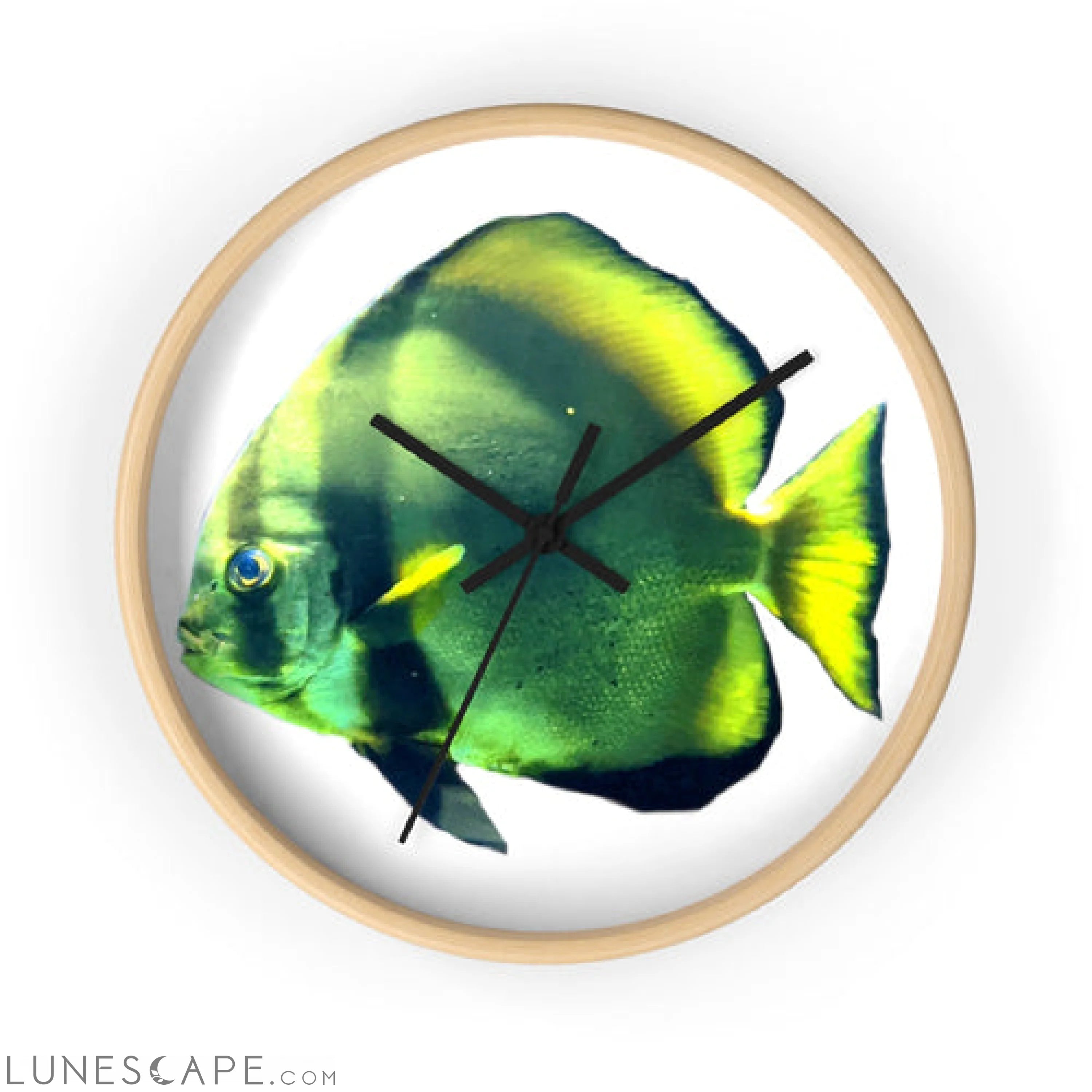 Green Fish Wall clock LUNESCAPE