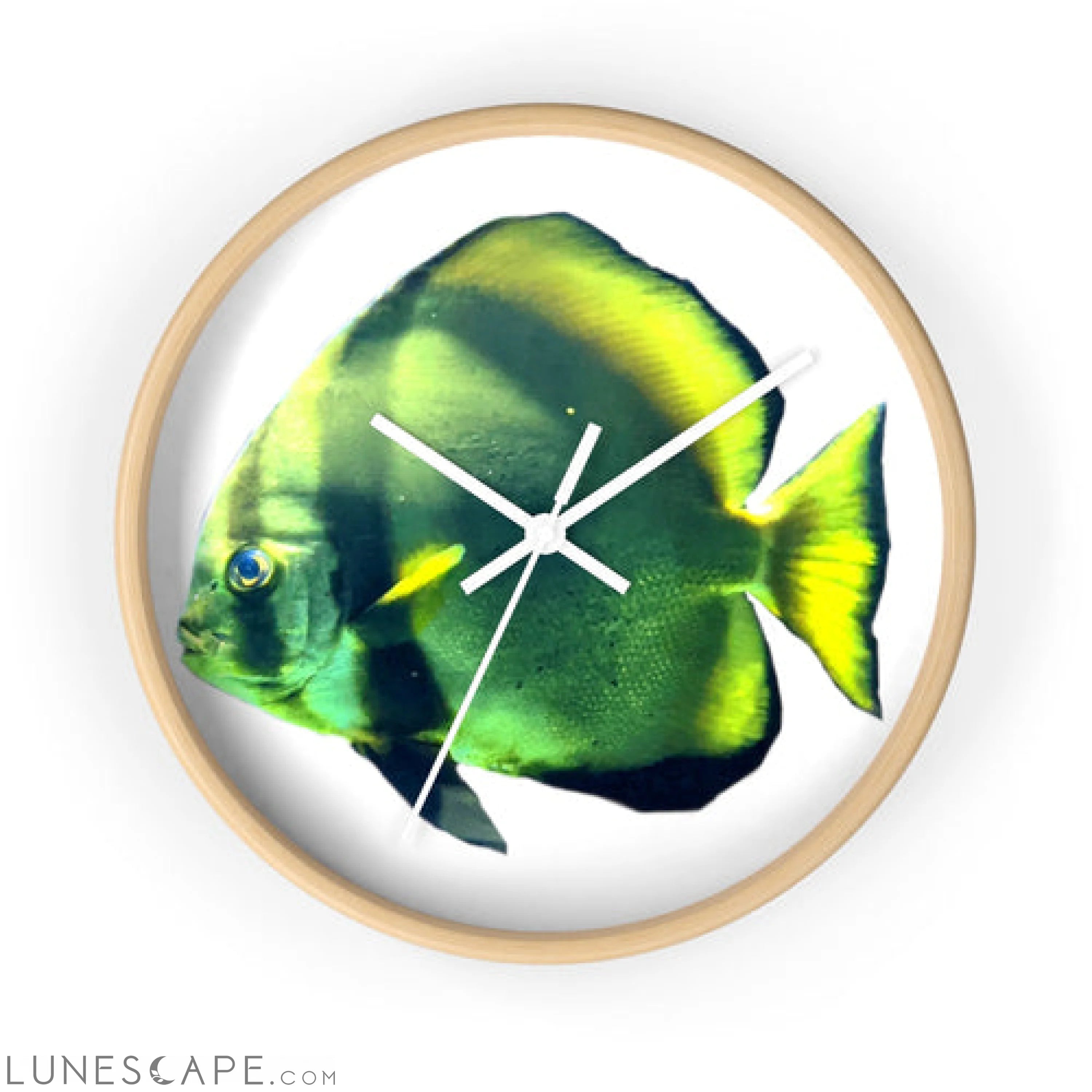 Green Fish Wall clock LUNESCAPE