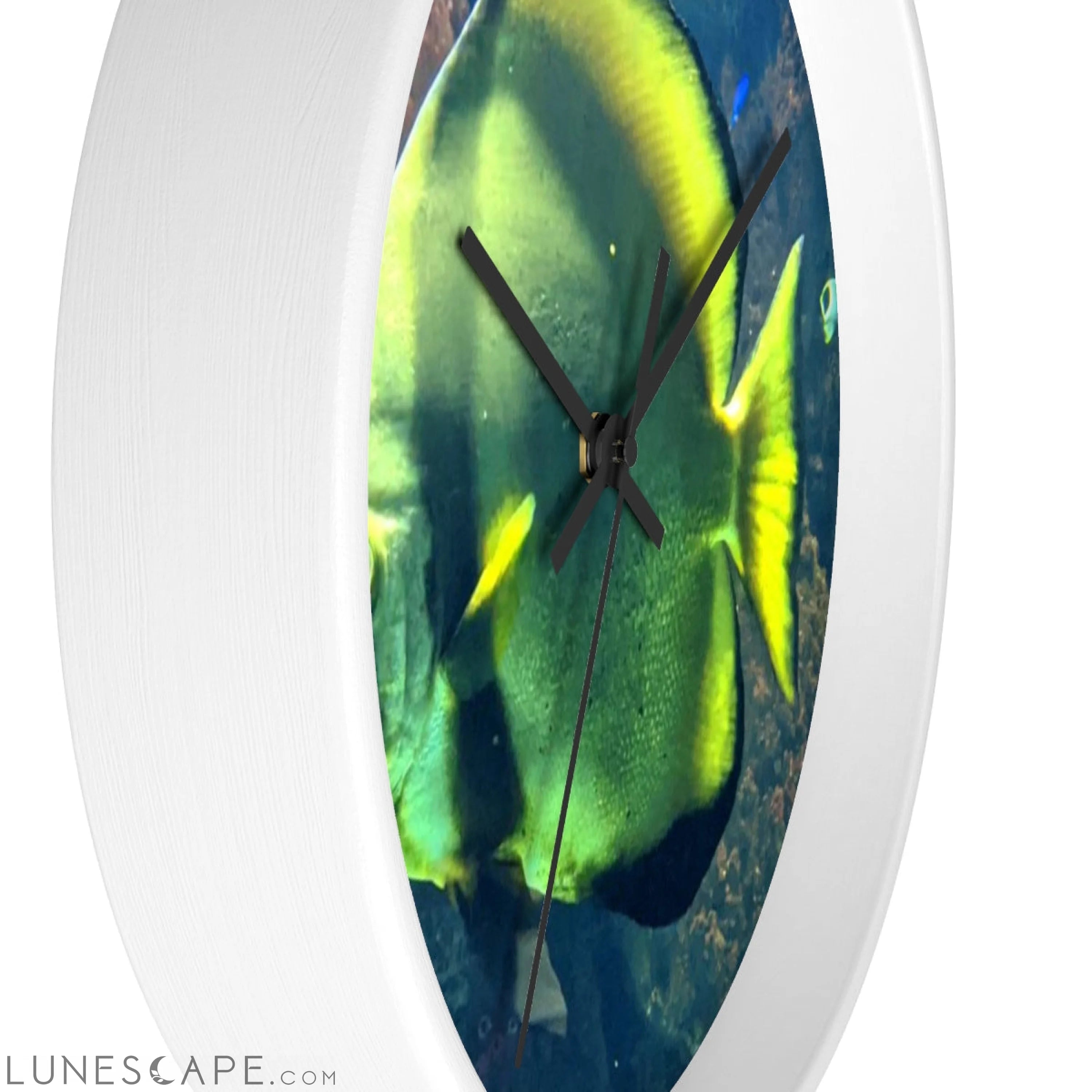 Green Fish Wall clock LUNESCAPE