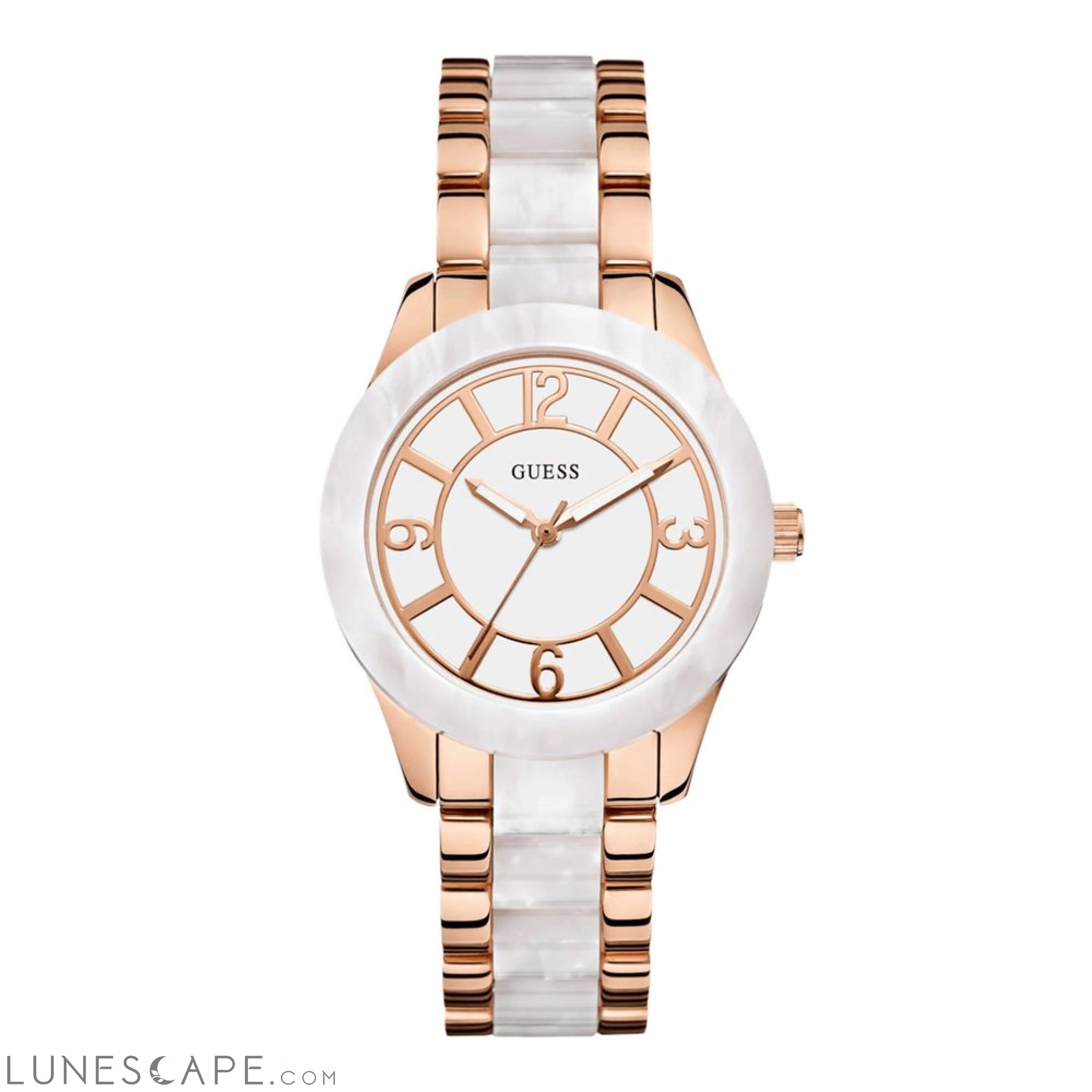 Guess Pink Steel And Polycarbonate Watch LUNESCAPE