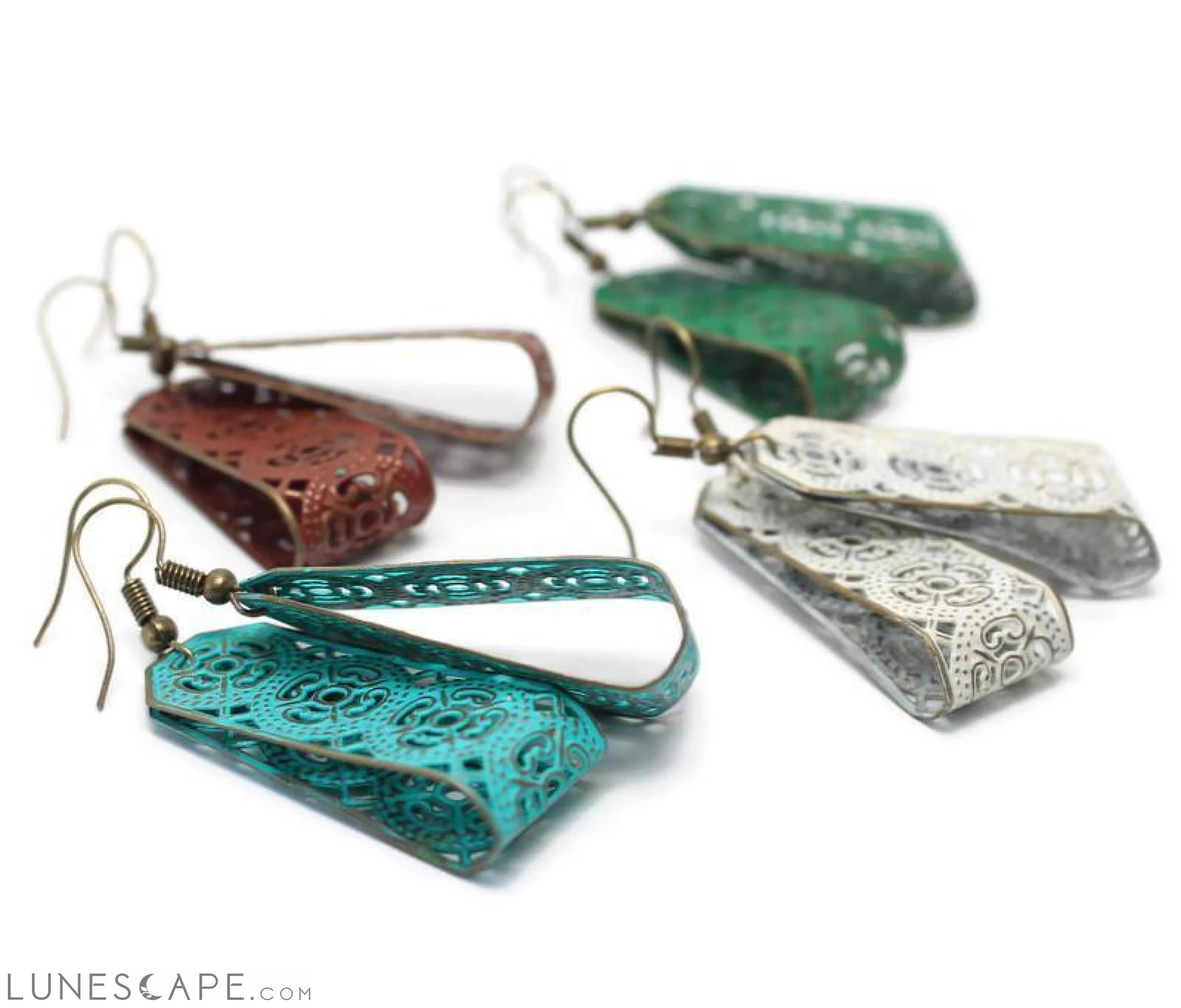 Hand Painted Filigree Earrings - Loop LUNESCAPE