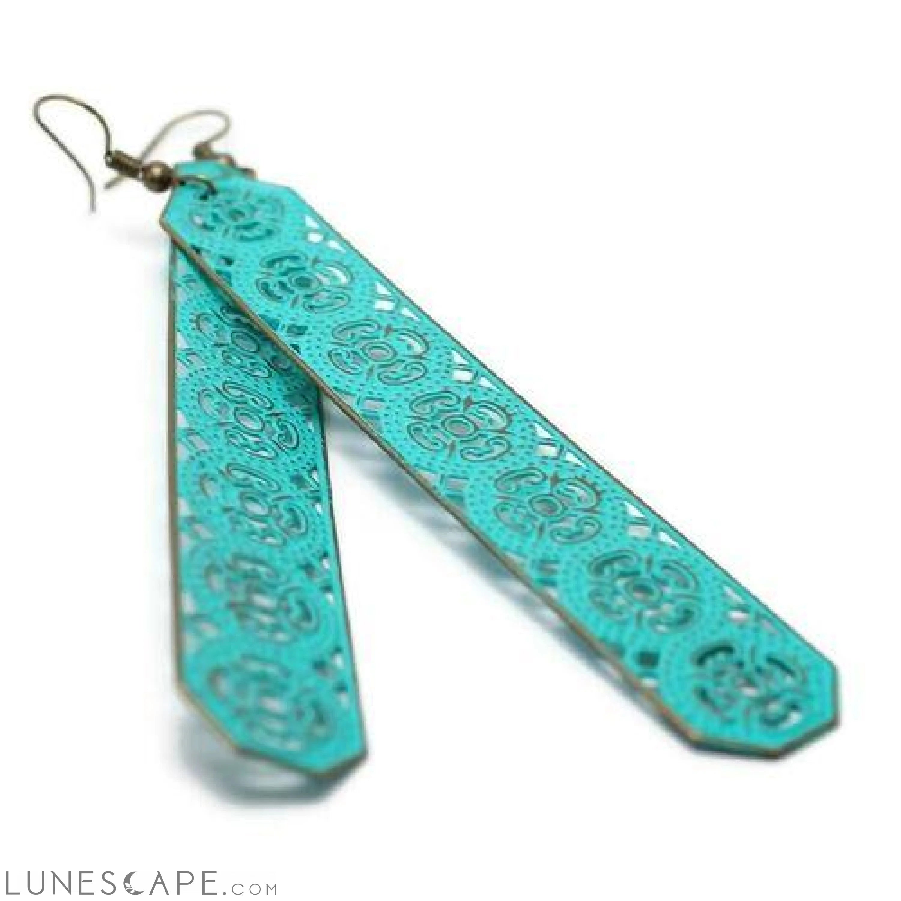 Hand Painted Filigree Earrings - Loop LUNESCAPE