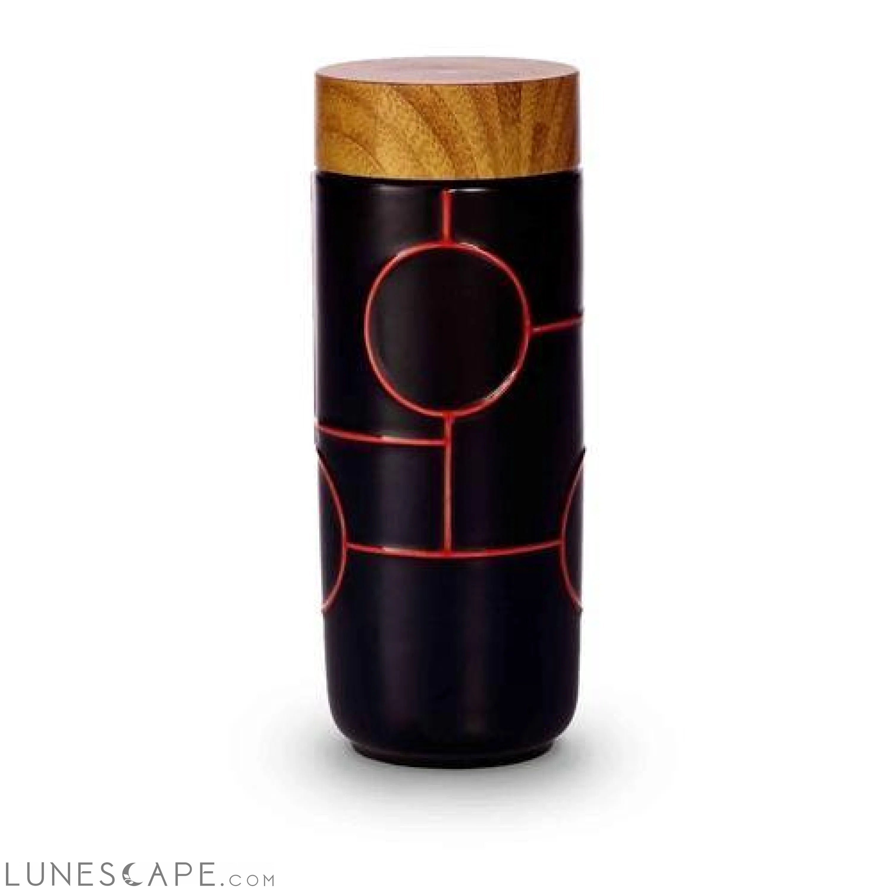 Hand-Painted Tourmaline Negative Ion Travel Tumbler - Black / Gold LUNESCAPE