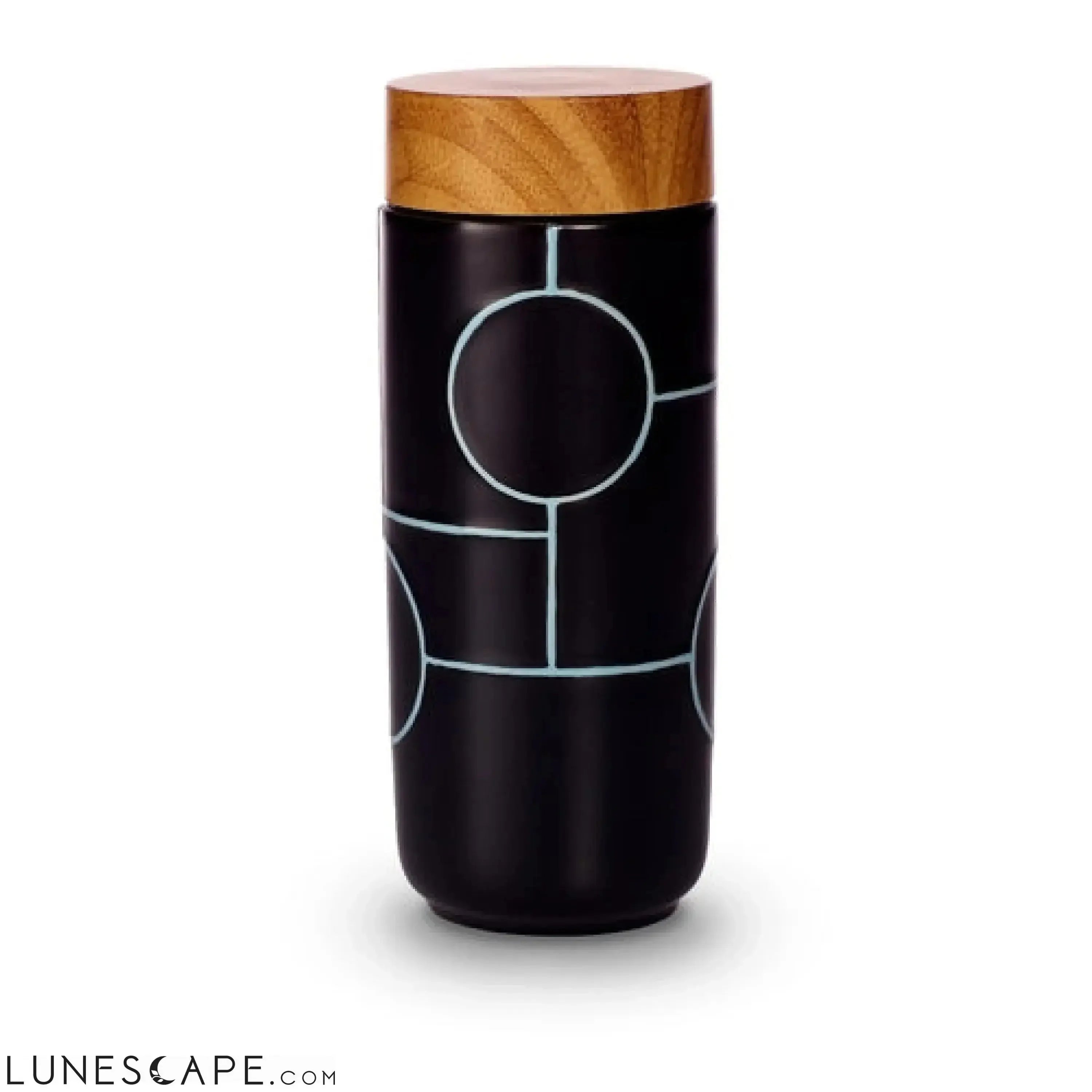 Hand-Painted Tourmaline Negative Ion Travel Tumbler - White / Gold LUNESCAPE