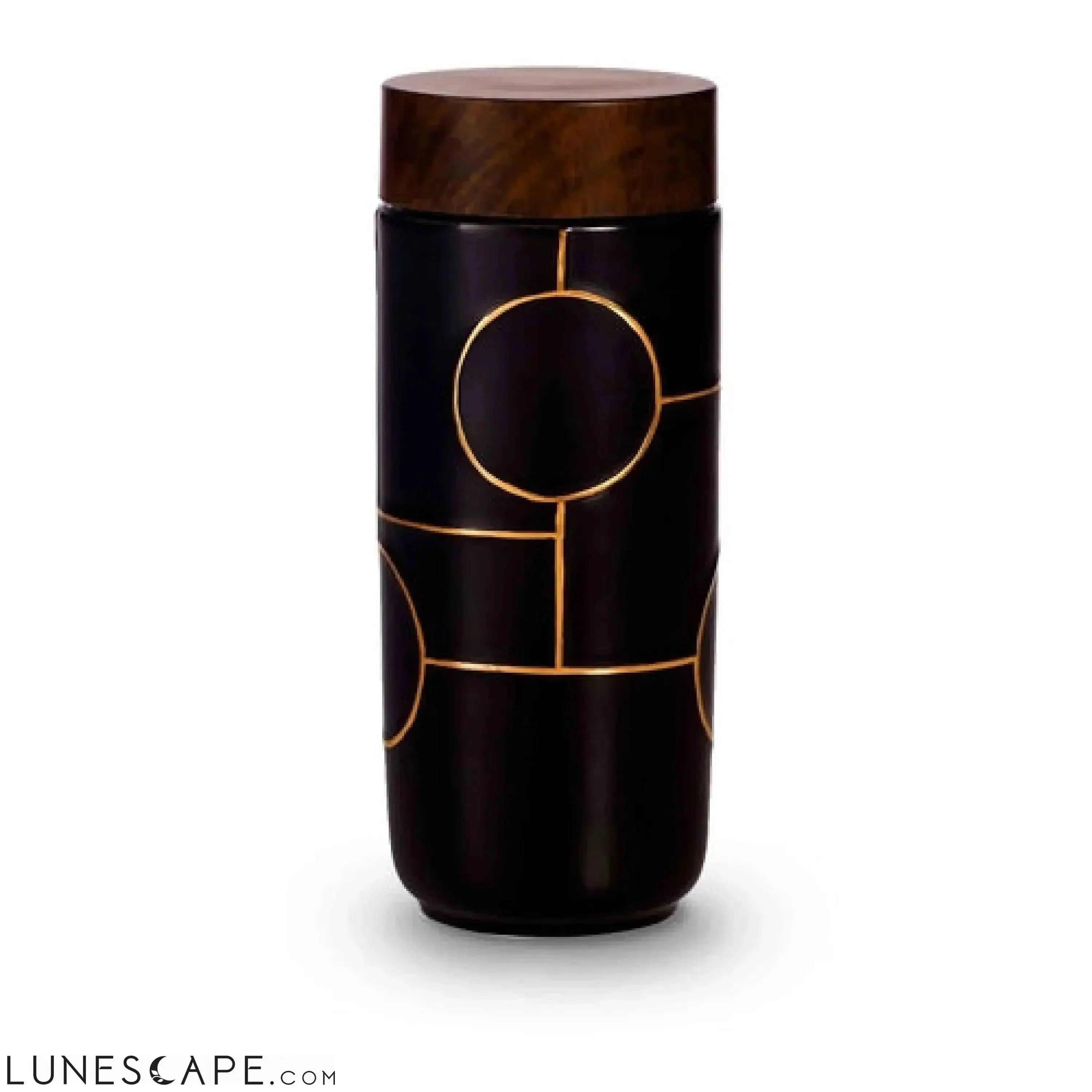 Hand-Painted Tourmaline Negative Ion Travel Tumbler - White / Gold LUNESCAPE