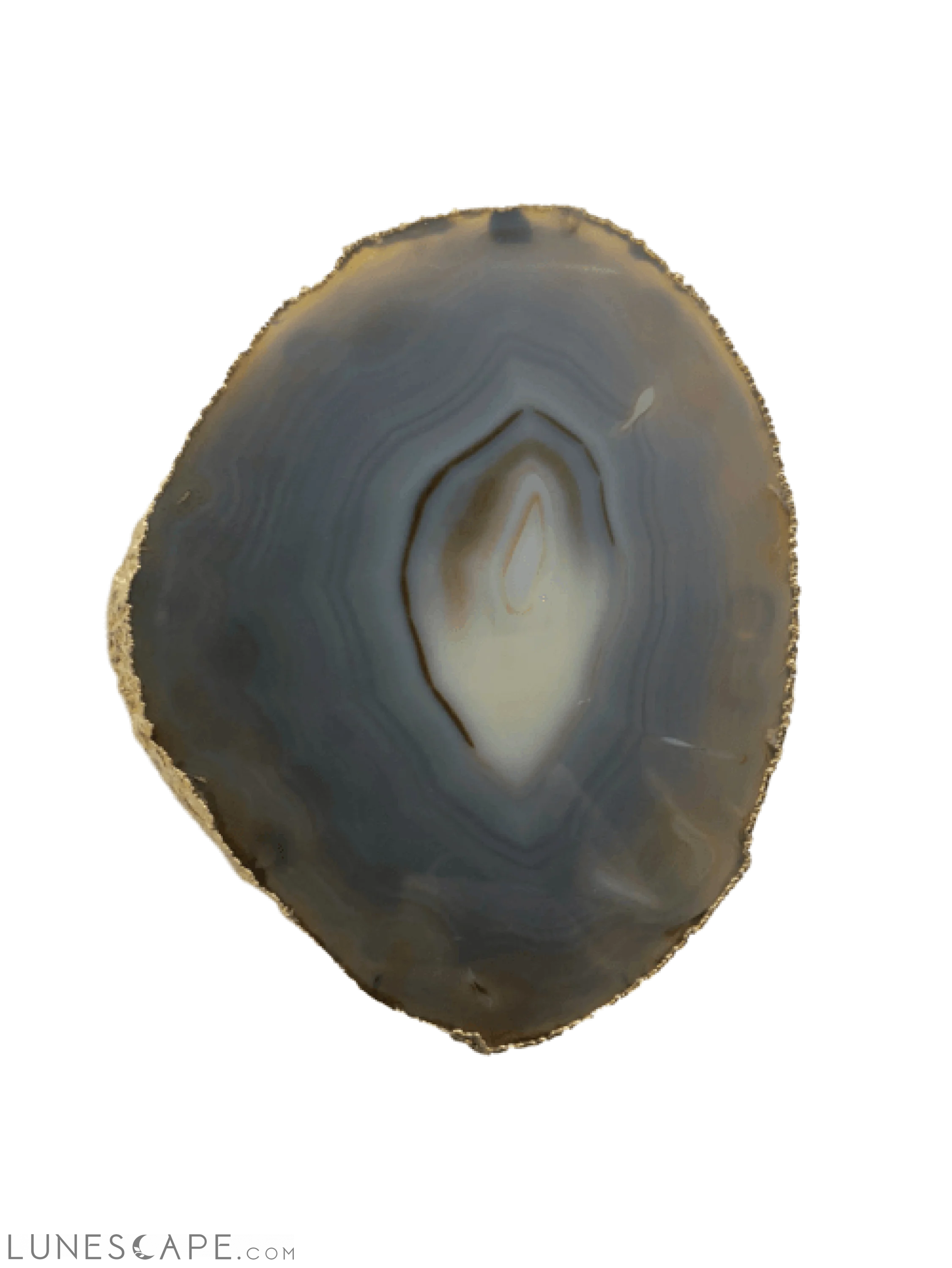 Handcrafted Agate Platter with Gold Trim - Thin LUNESCAPE
