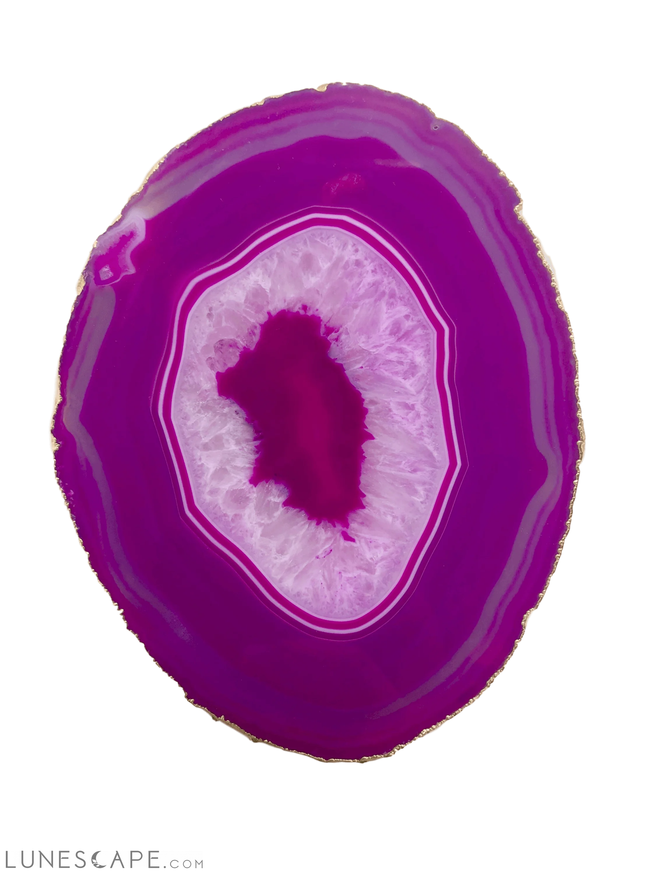 Handcrafted Agate Platter with Gold Trim - Thin LUNESCAPE