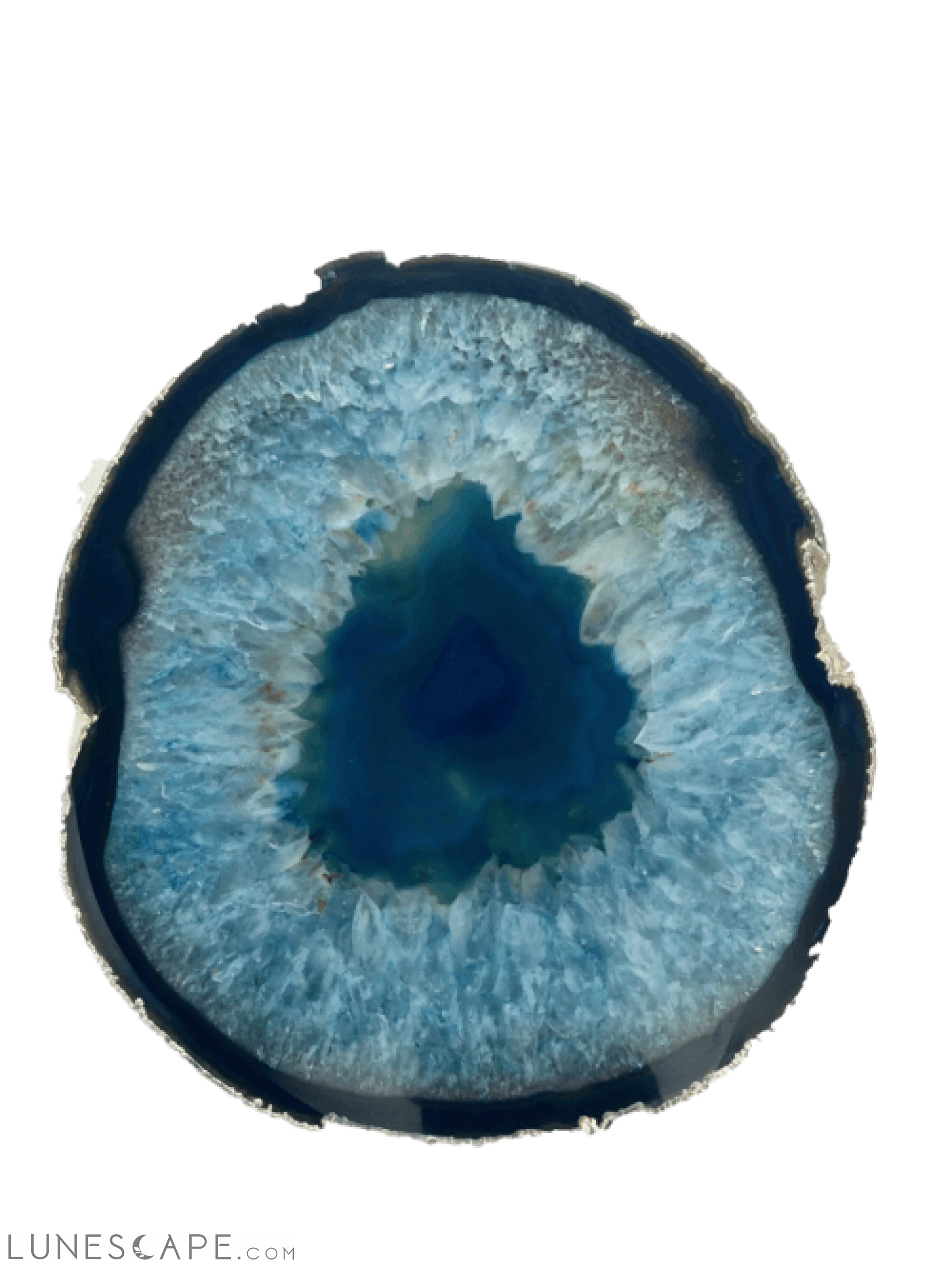 Handcrafted Agate Platter with Silver Trim - Thick LUNESCAPE