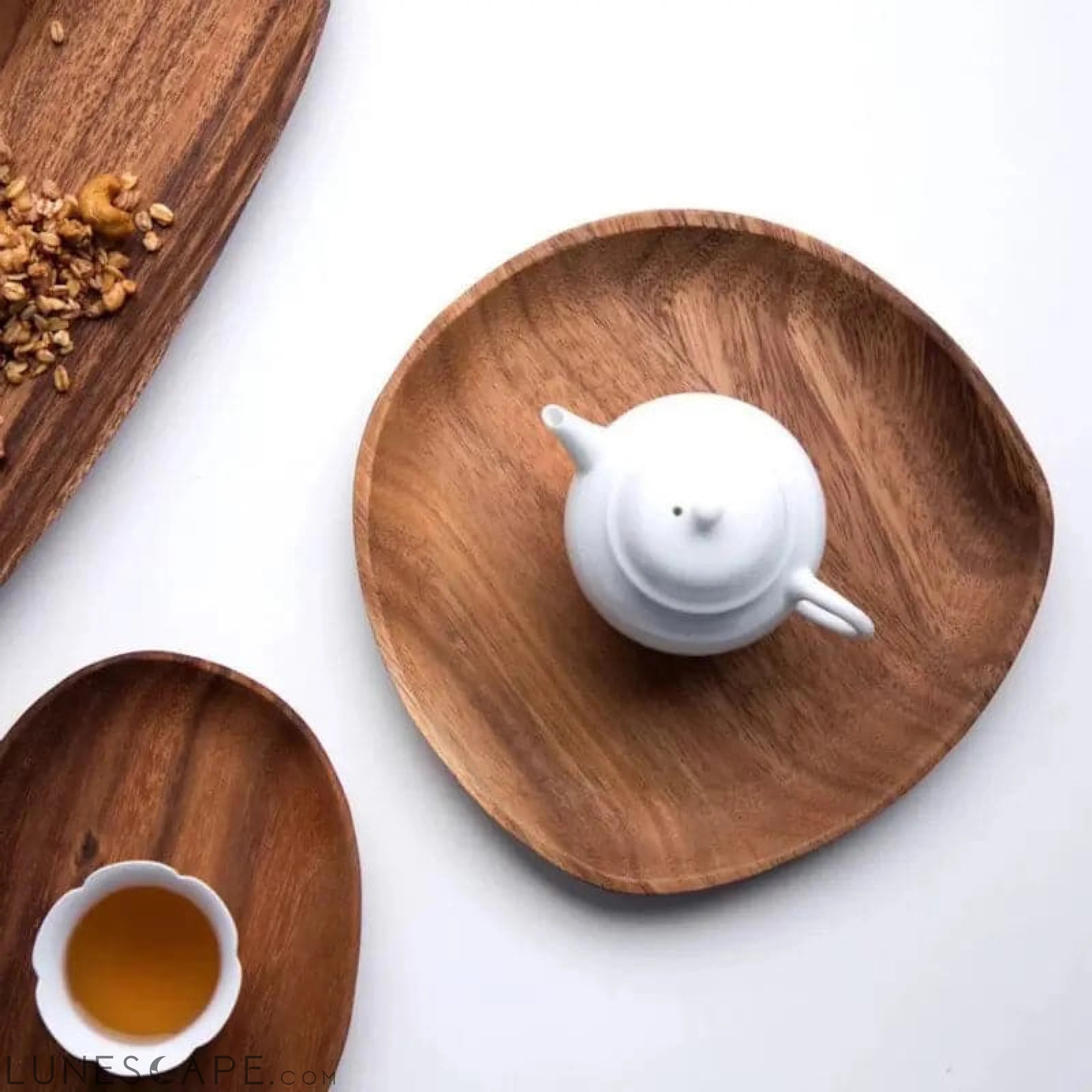 Handcrafted Artisan Wooden Plate LUNESCAPE