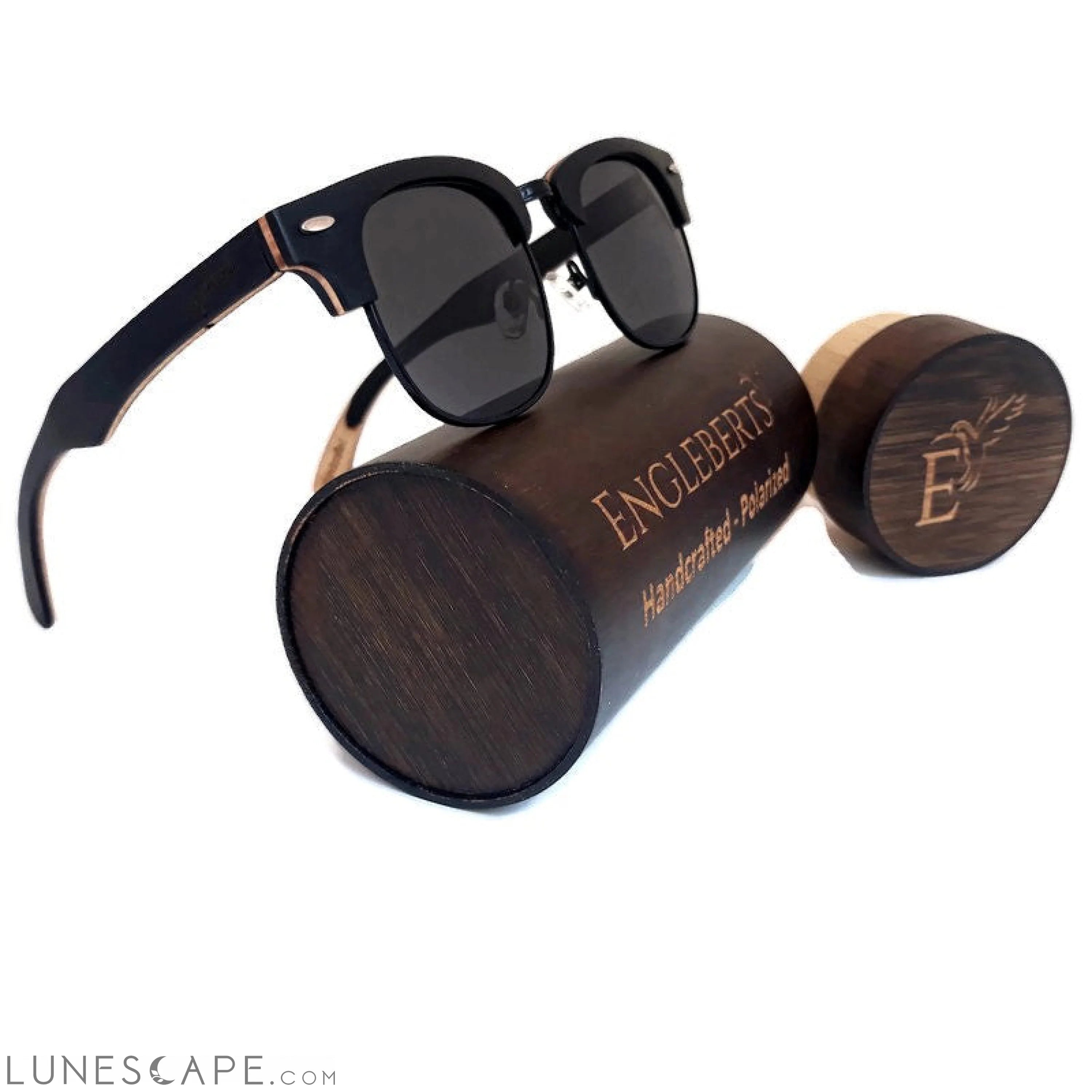 Handcrafted Skateboard Wood Sunglasses LUNESCAPE