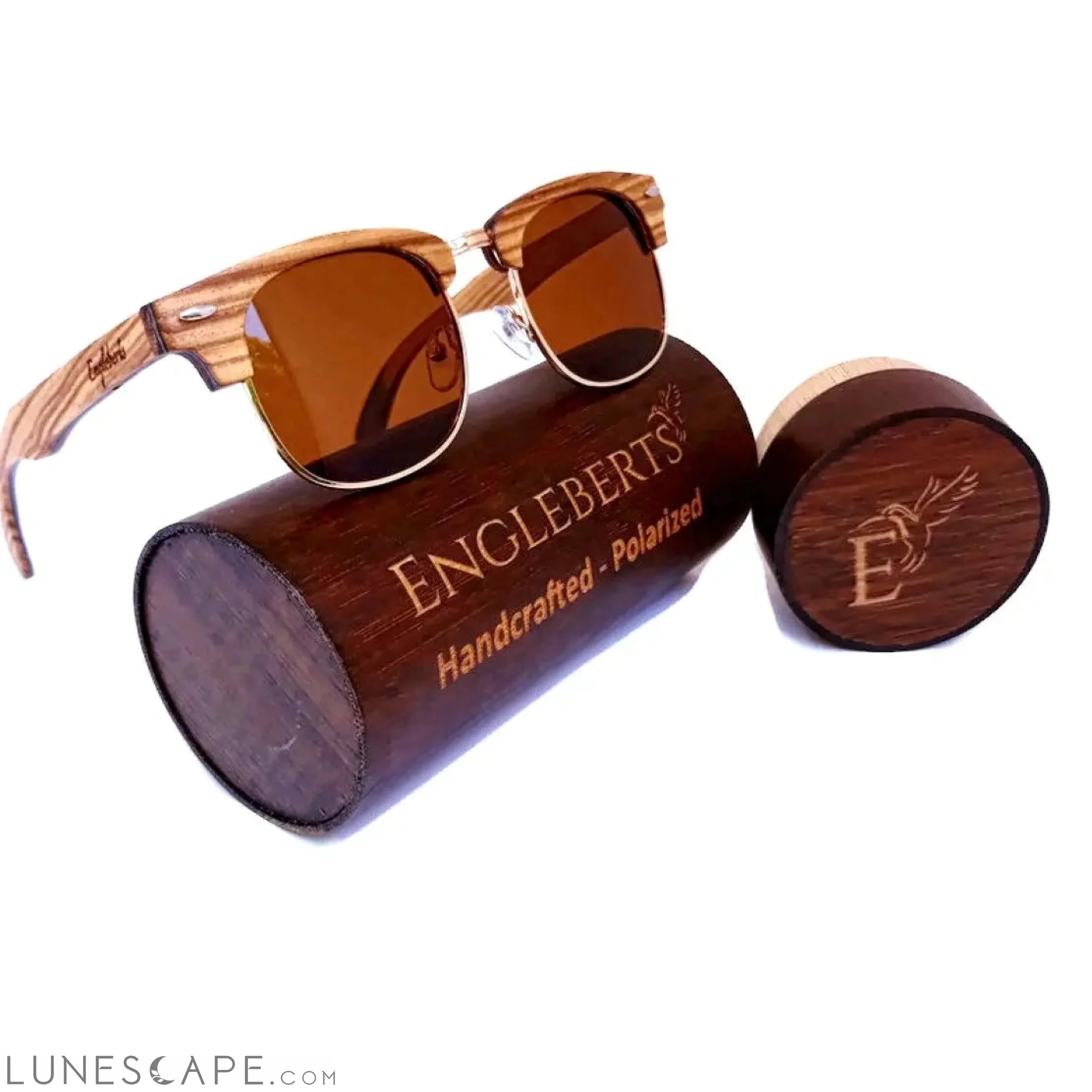 Handcrafted Sunglasses - Ebony and ZebraWood LUNESCAPE