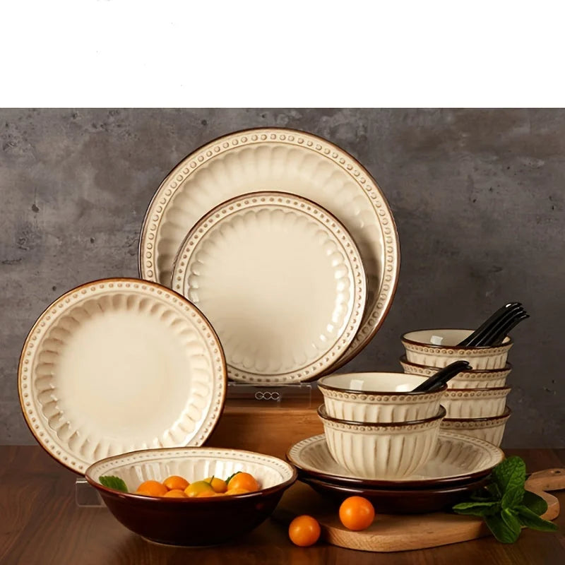 Handmade Ceramic Dinner Plate  Roman Holiday Series LUNESCAPE