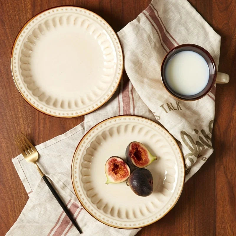 Handmade Ceramic Dinner Plate  Roman Holiday Series LUNESCAPE