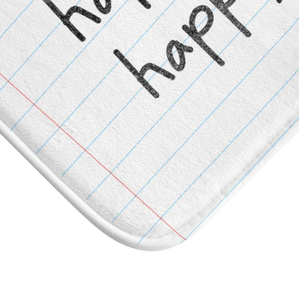 Happy Mind, Happy Life Pencil Font Bath Mat LUNESCAPE
