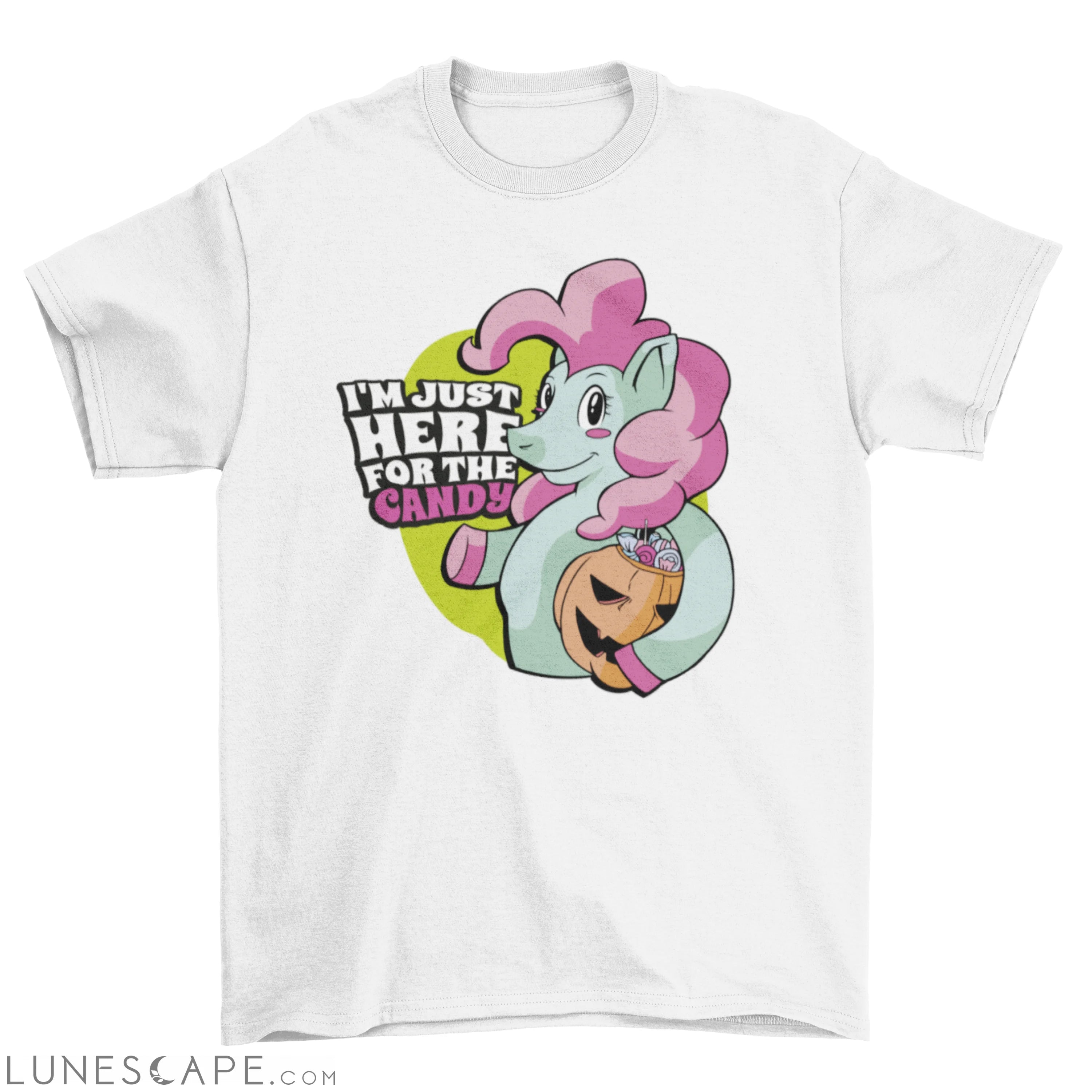 Happy unicorn with candies t-shirt LUNESCAPE