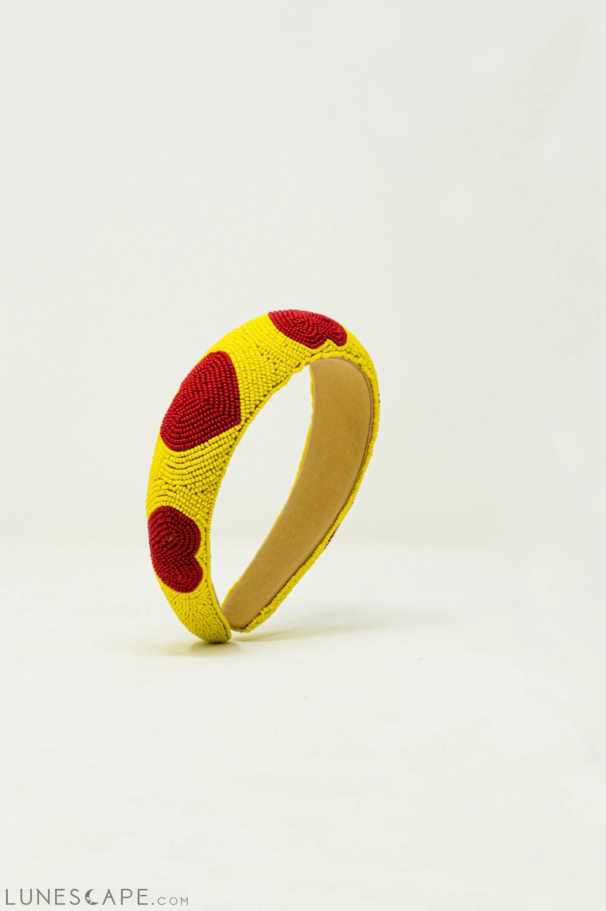 Heart Detail Beads Headband in Yellow LUNESCAPE