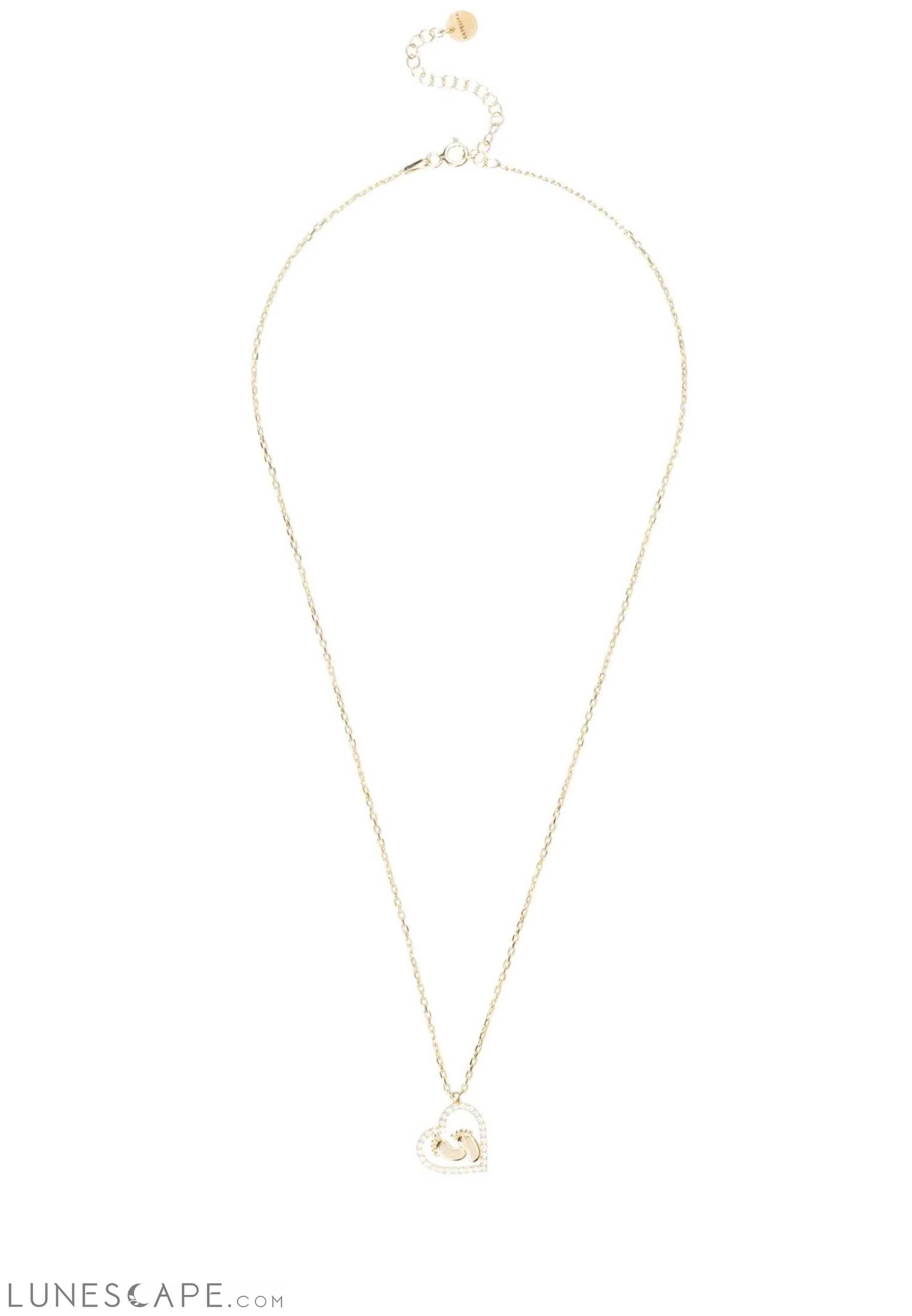 Heart Mum Pendant Necklace Gold LUNESCAPE