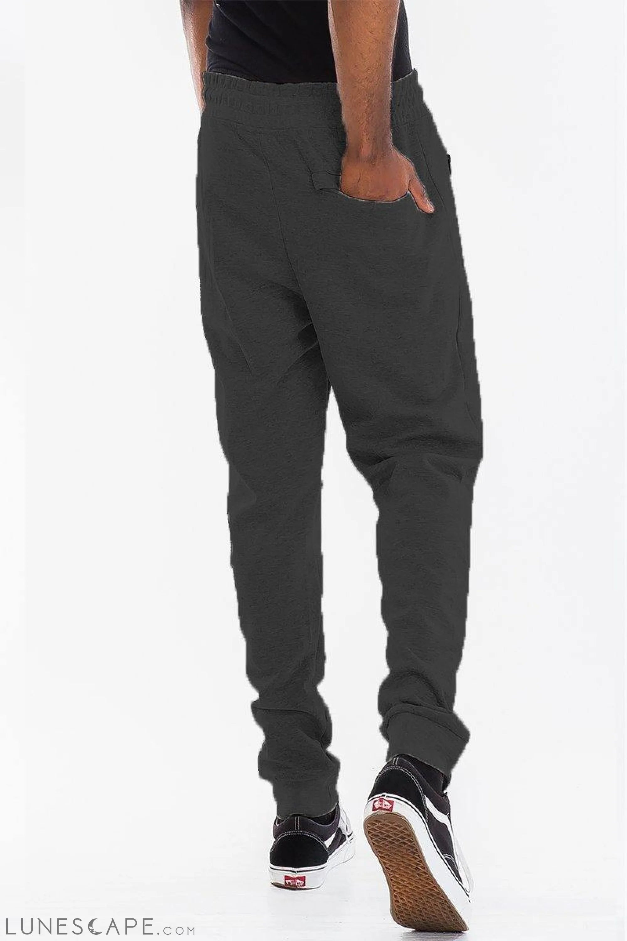 HEATHERED COTTON SWEATS - BLACK LUNESCAPE
