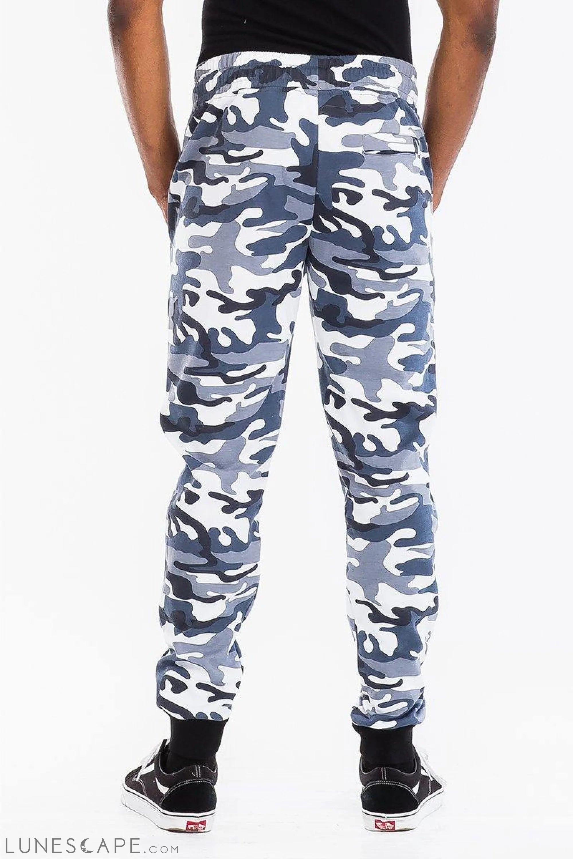 HEATHERED COTTON SWEATS - BLUE CAMO LUNESCAPE