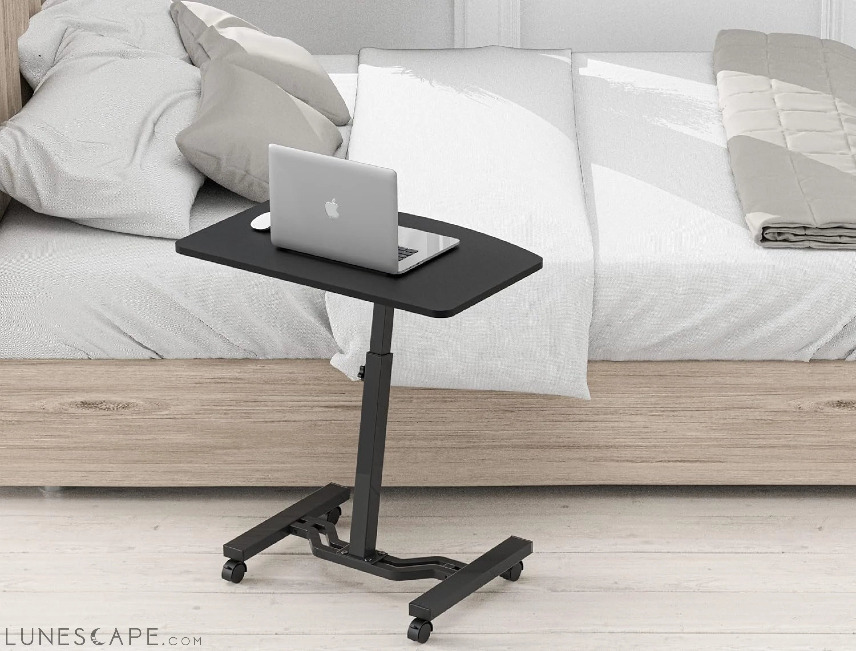 Height Adjustable Mobile Laptop Stand Desk Rolling Cart, Height LUNESCAPE