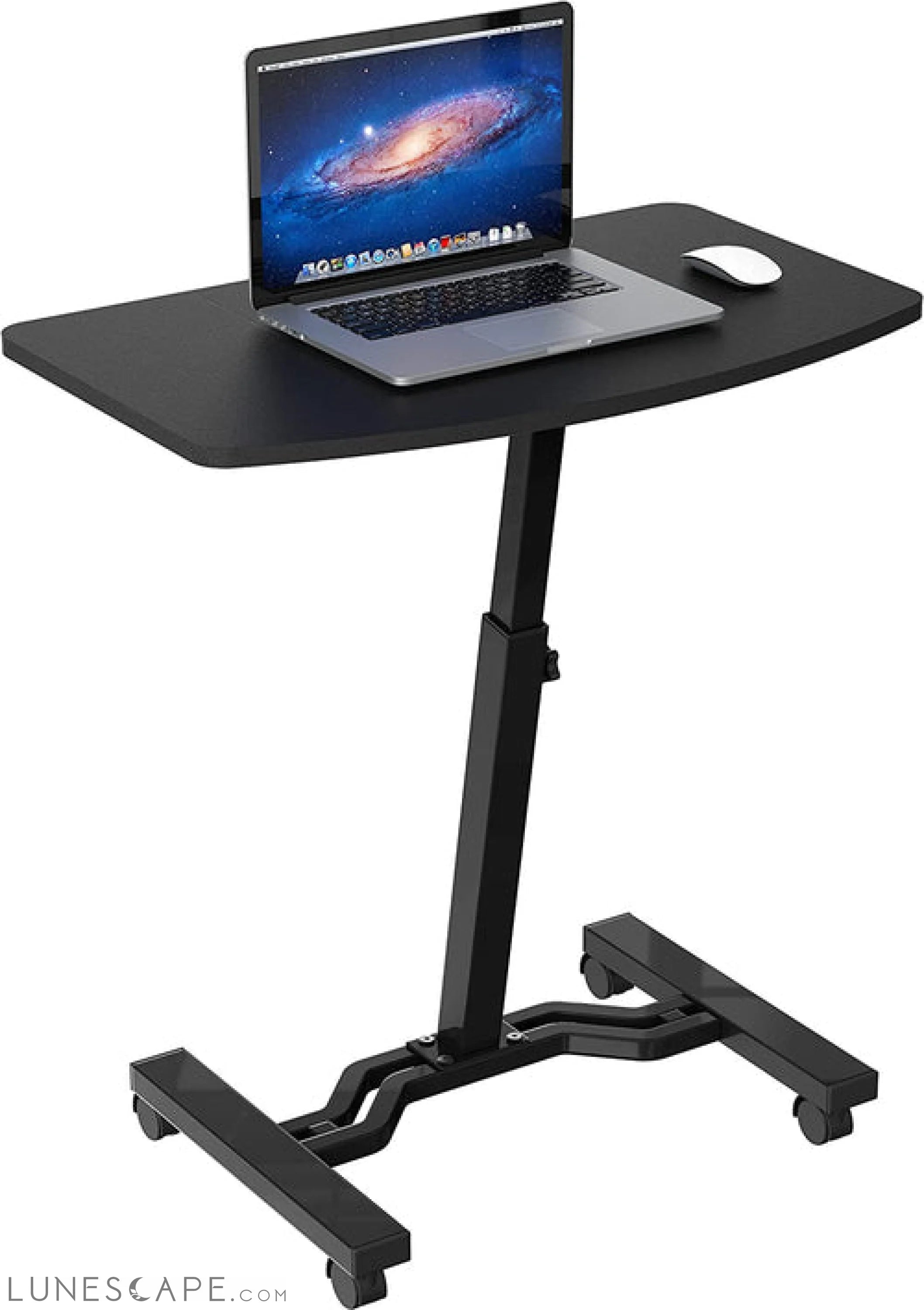 Height Adjustable Mobile Laptop Stand Desk Rolling Cart, Height LUNESCAPE