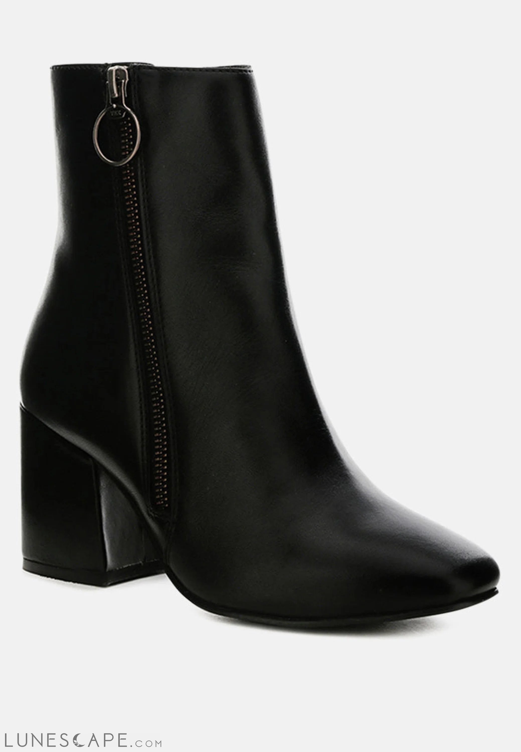 Helen Block Heel Leather Boots LUNESCAPE