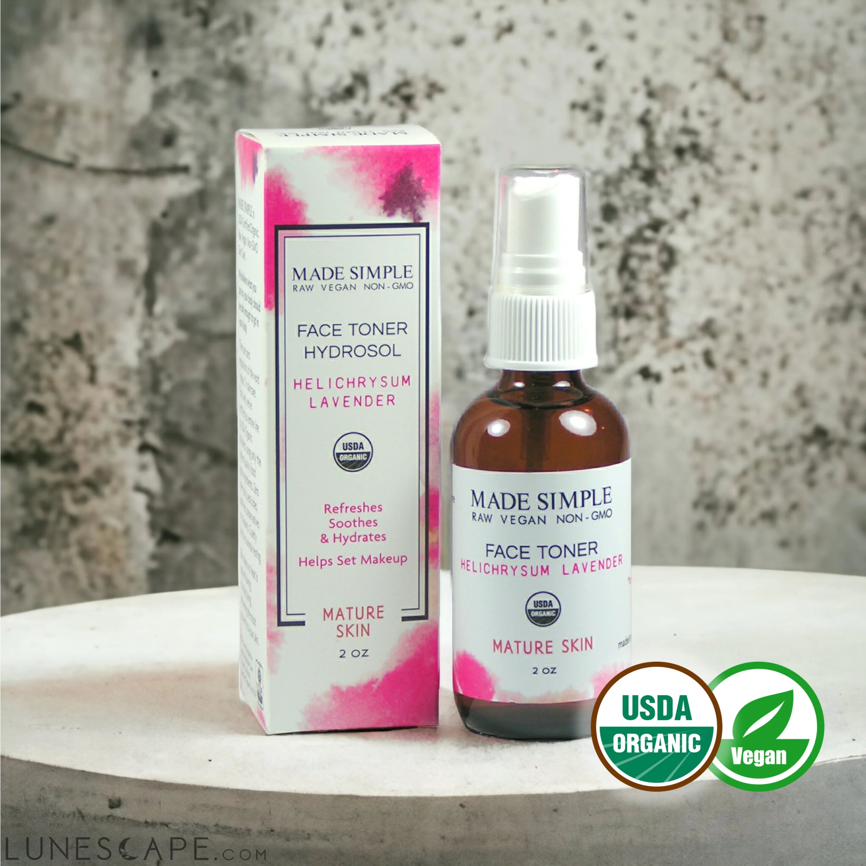 Helichrysum Lavender Face Toner - Certified Organic & Vegan LUNESCAPE