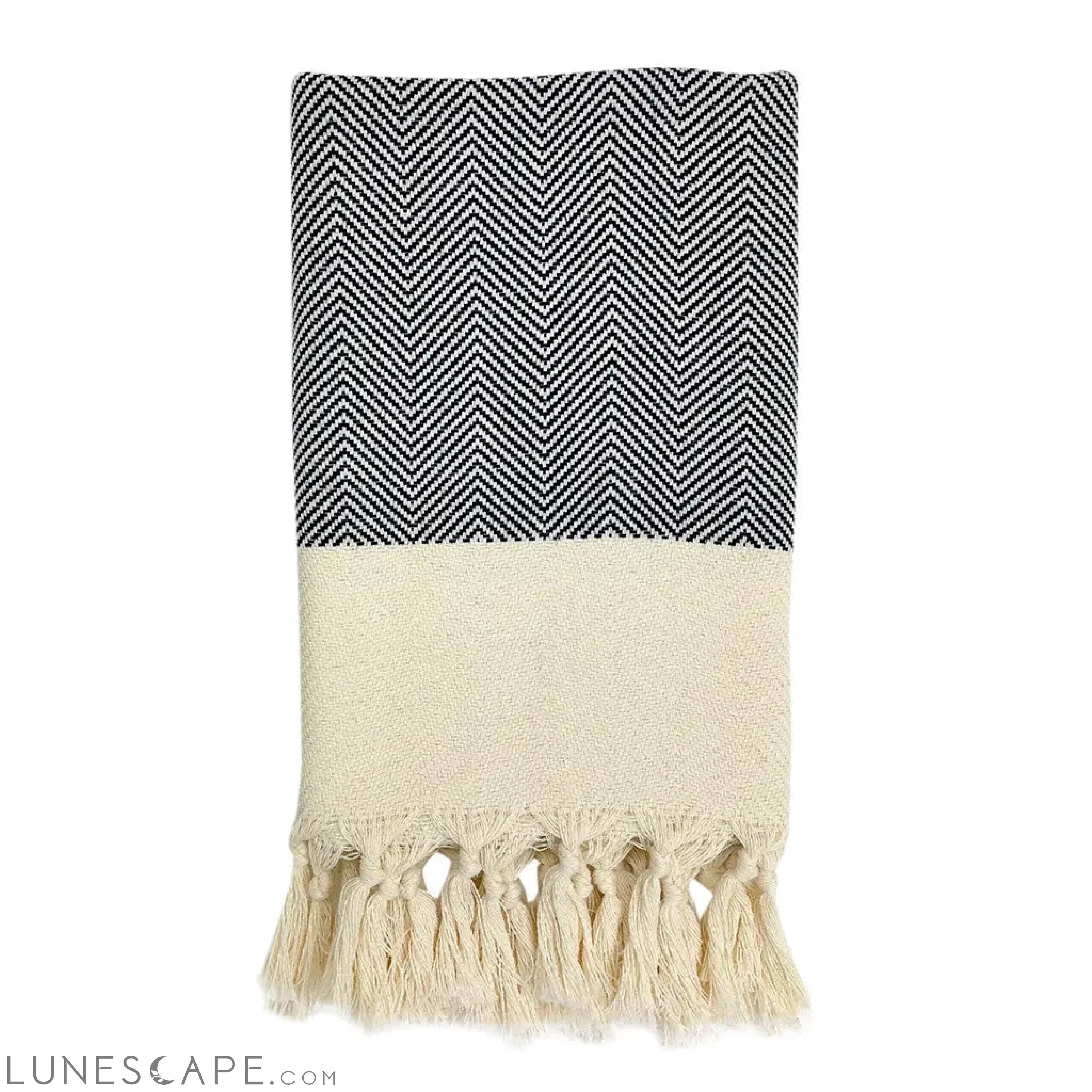 Herringbone Turkish Hand Towel LUNESCAPE