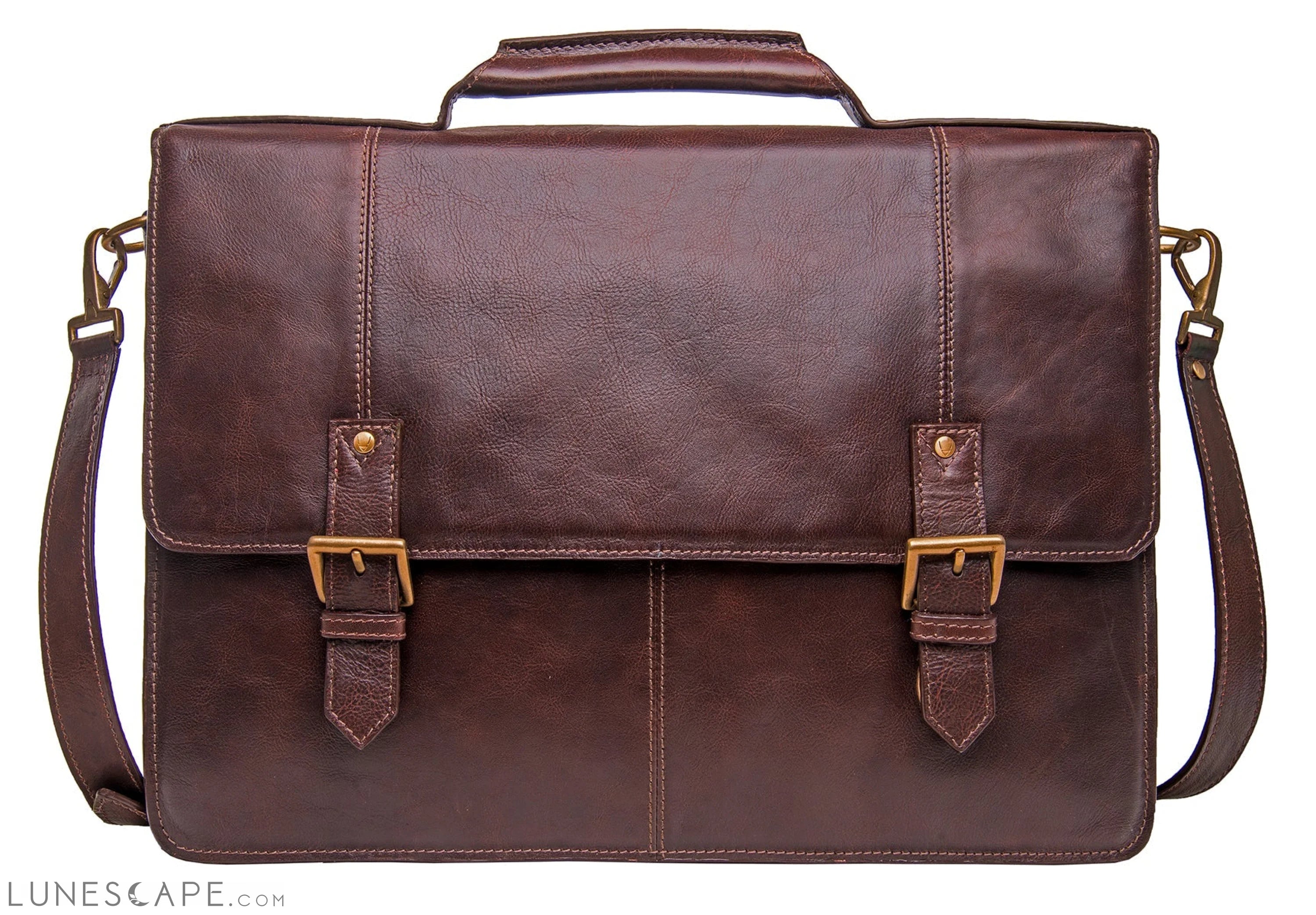 Hidesign Charles Large Double Gusset Leather 17" Laptop Compatible Briefcase LUNESCAPE
