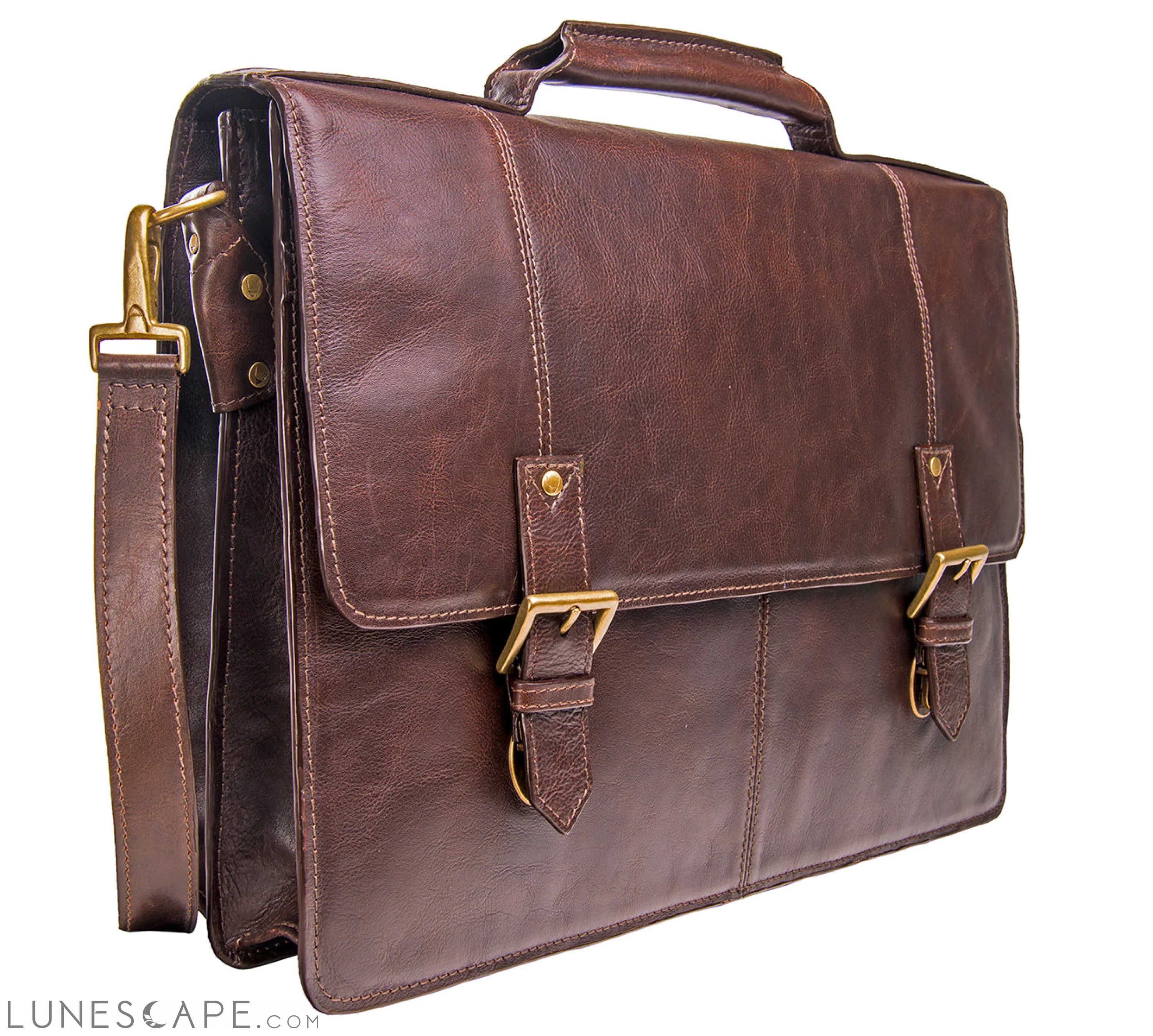 Hidesign Charles Large Double Gusset Leather 17" Laptop Compatible Briefcase LUNESCAPE