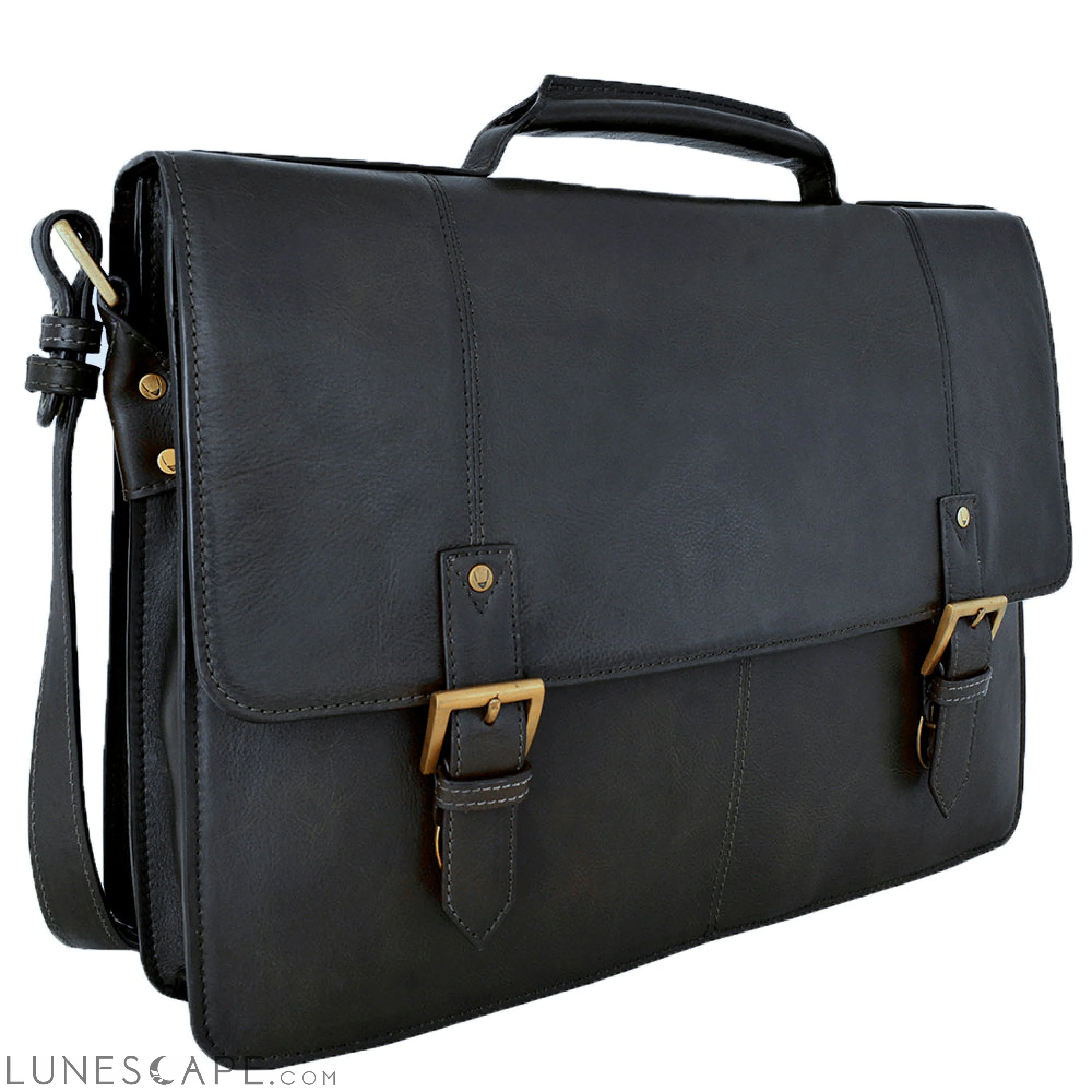 Hidesign Charles Large Double Gusset Leather 17" Laptop Compatible Briefcase LUNESCAPE