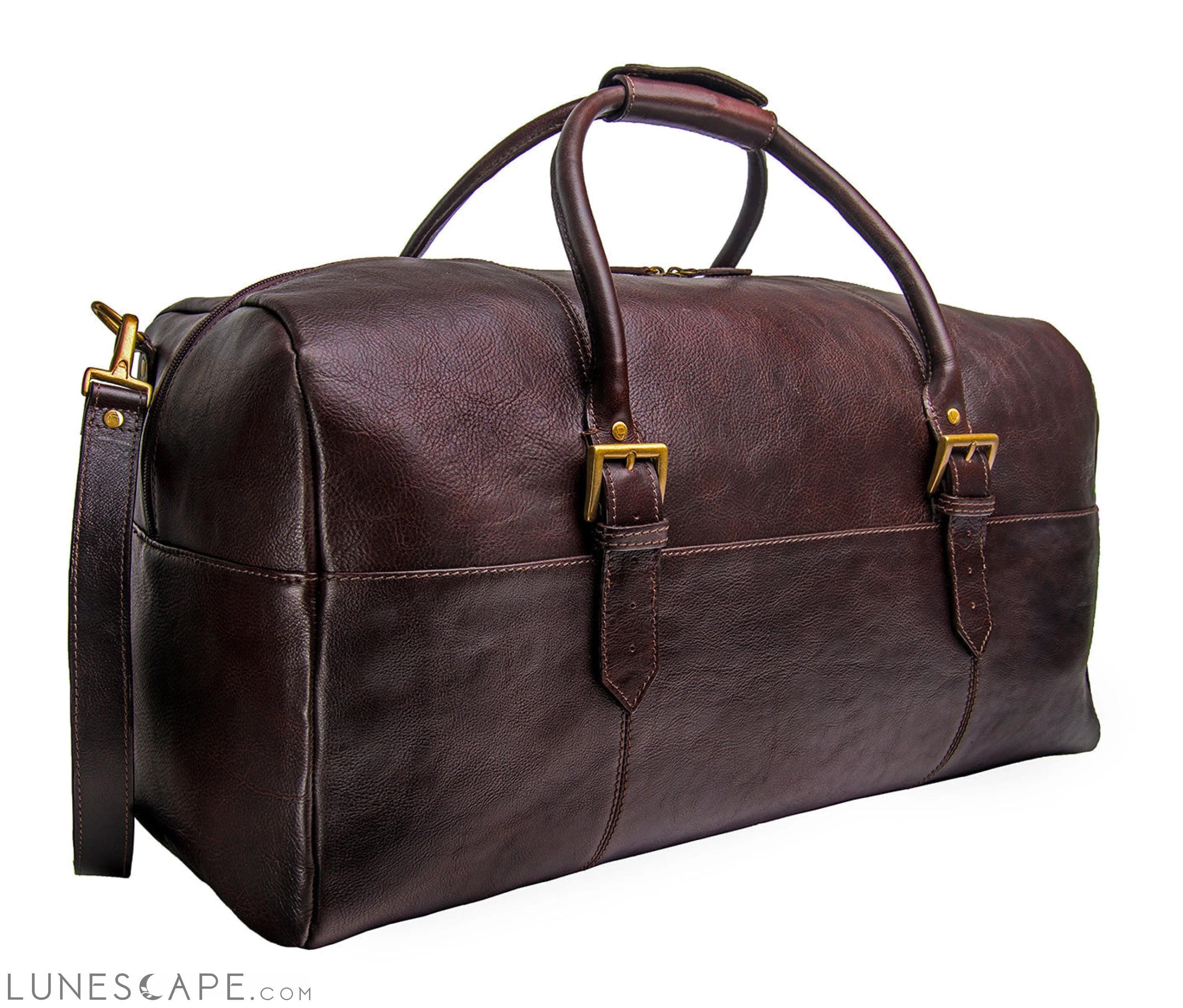 Hidesign Charles Leather Cabin Travel Duffle Weekend Bag LUNESCAPE