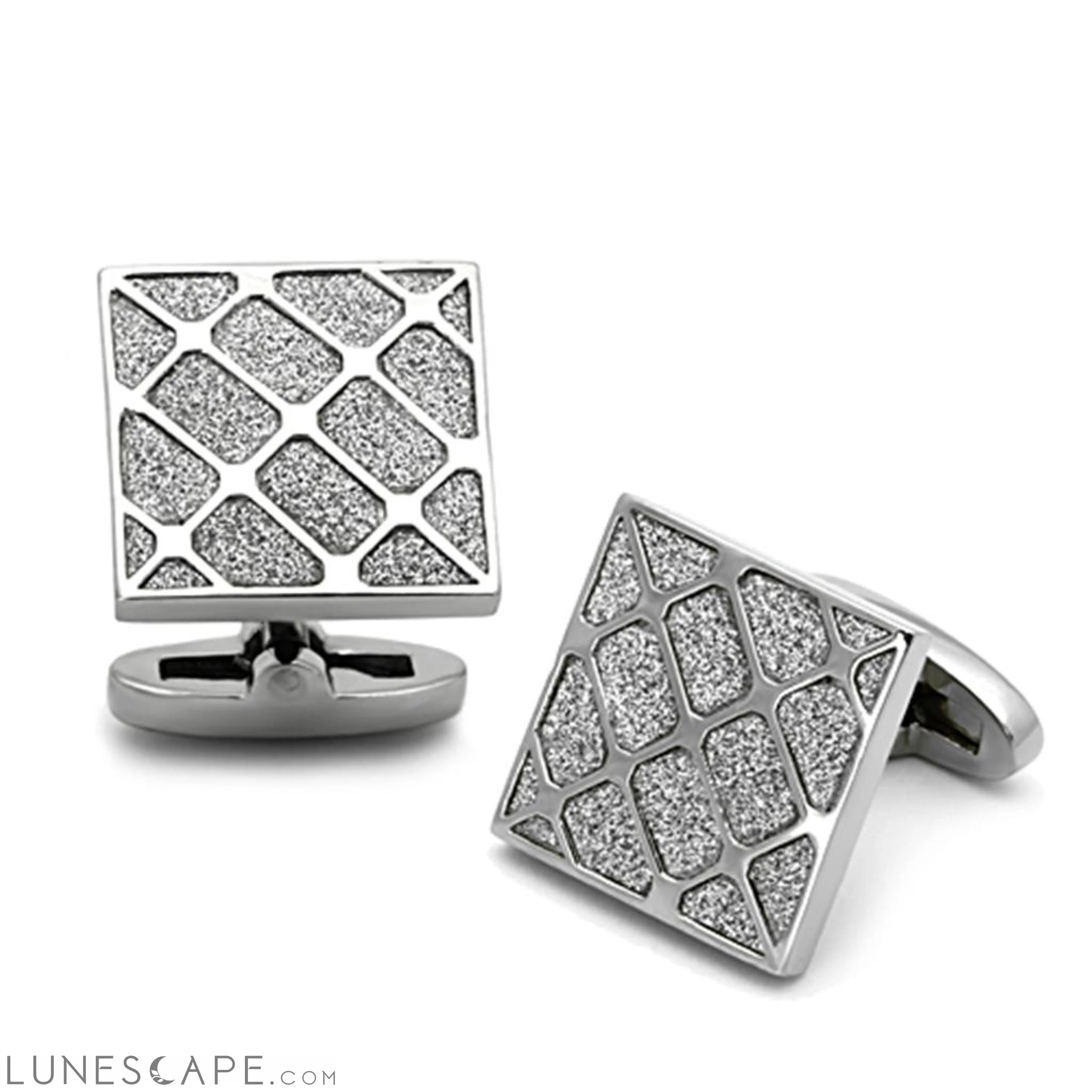 High polished (no plating) Stainless Steel Cufflink with No LUNESCAPE