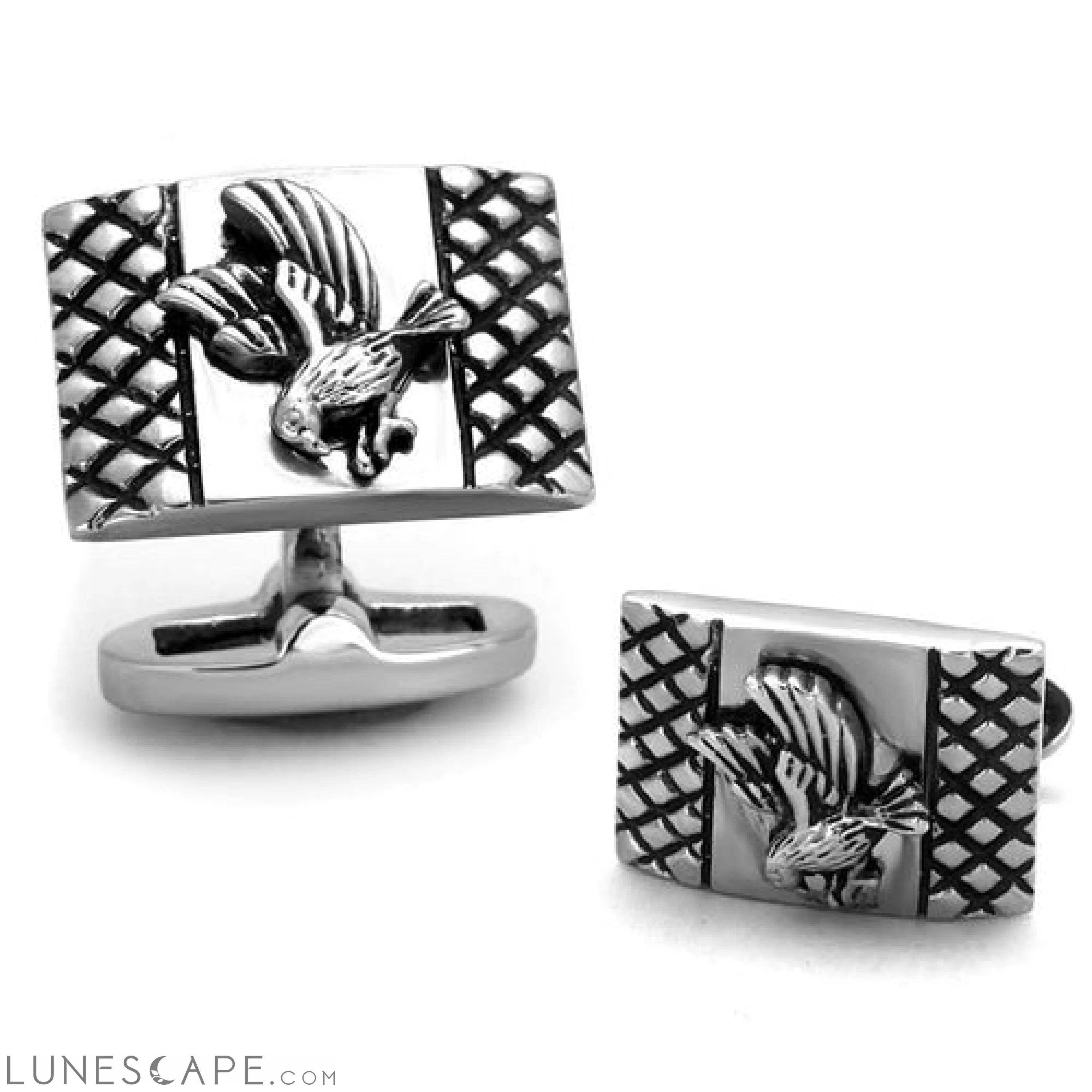 High polished (no plating) Stainless Steel Cufflink with No LUNESCAPE