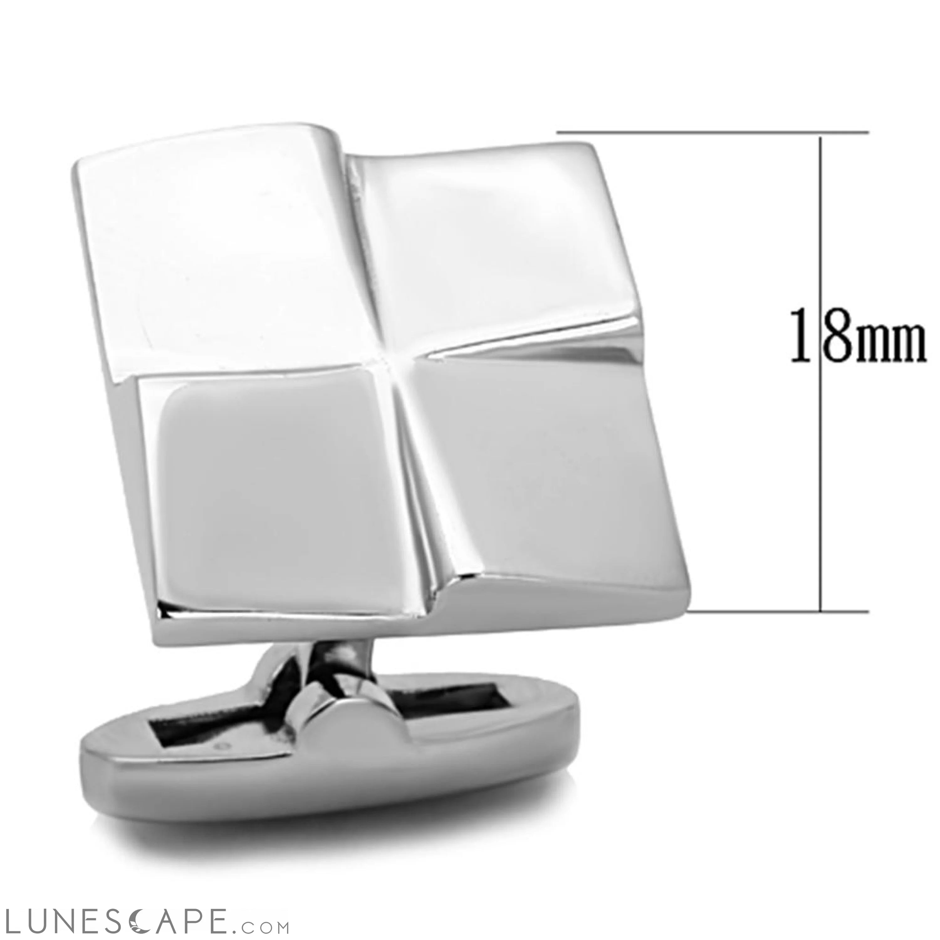 High polished (no plating) Stainless Steel Cufflink with No LUNESCAPE