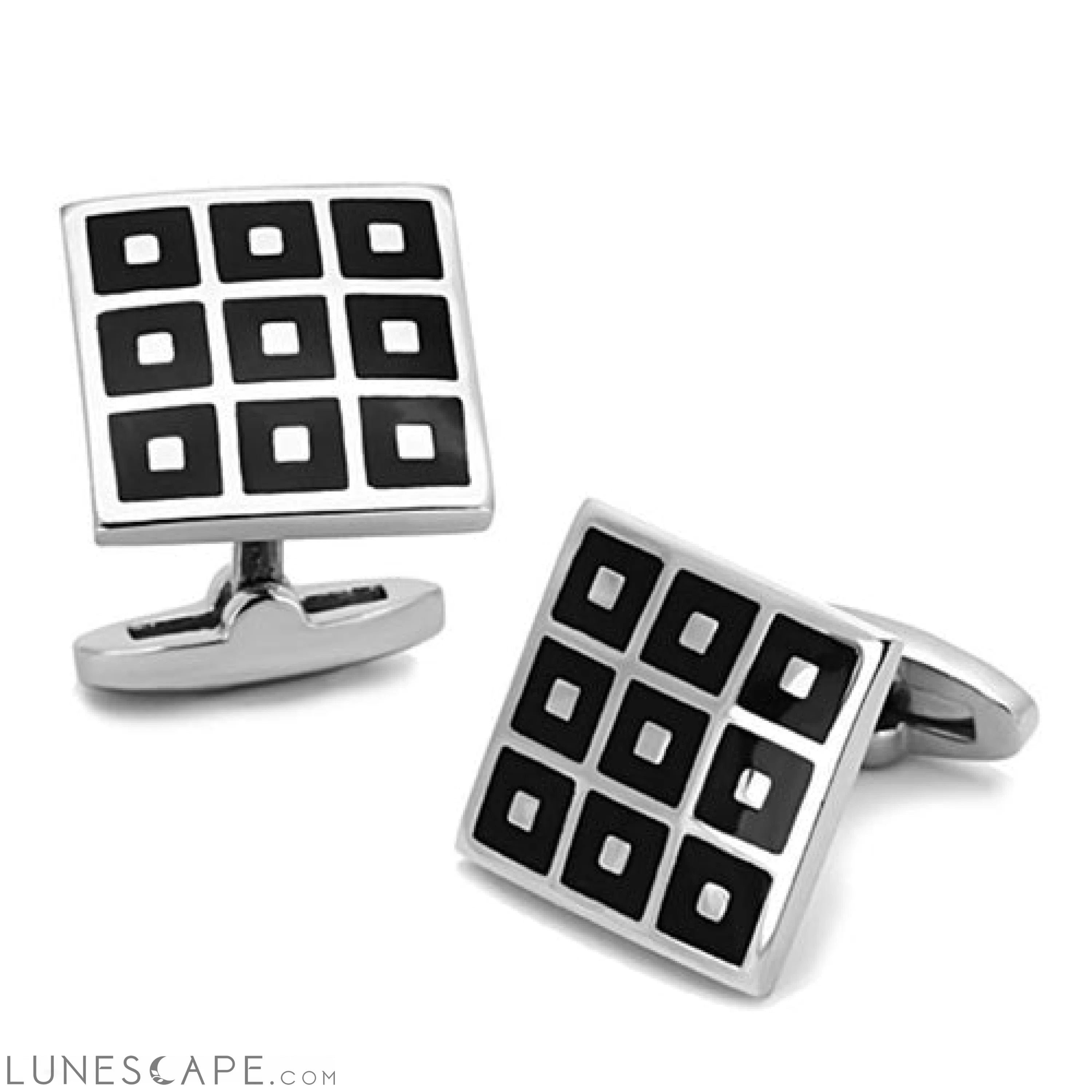 High polished (no plating) Stainless Steel Cufflink with LUNESCAPE