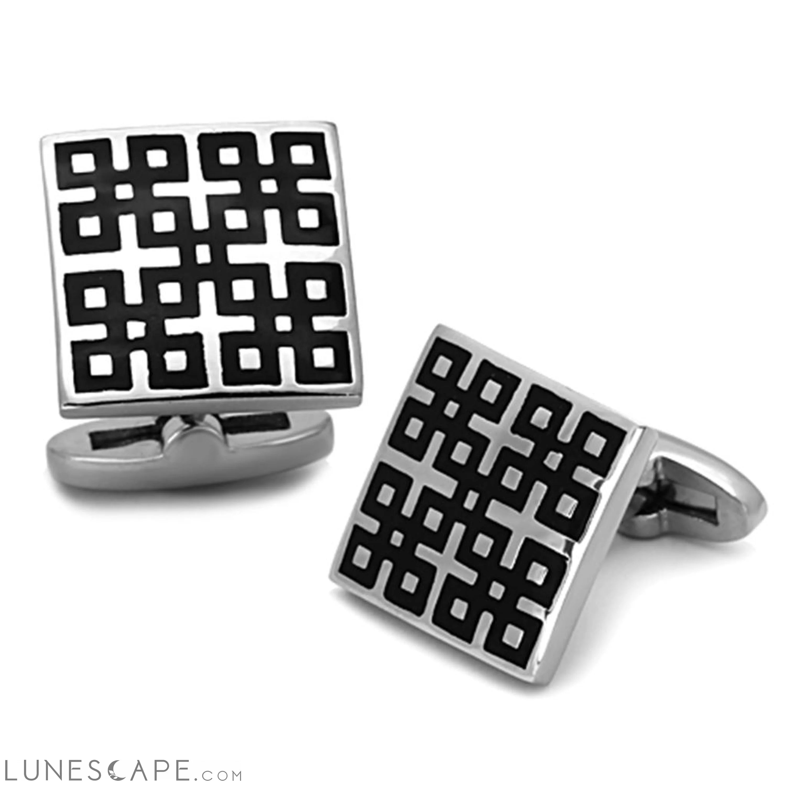 High polished (no plating) Stainless Steel Cufflink with LUNESCAPE