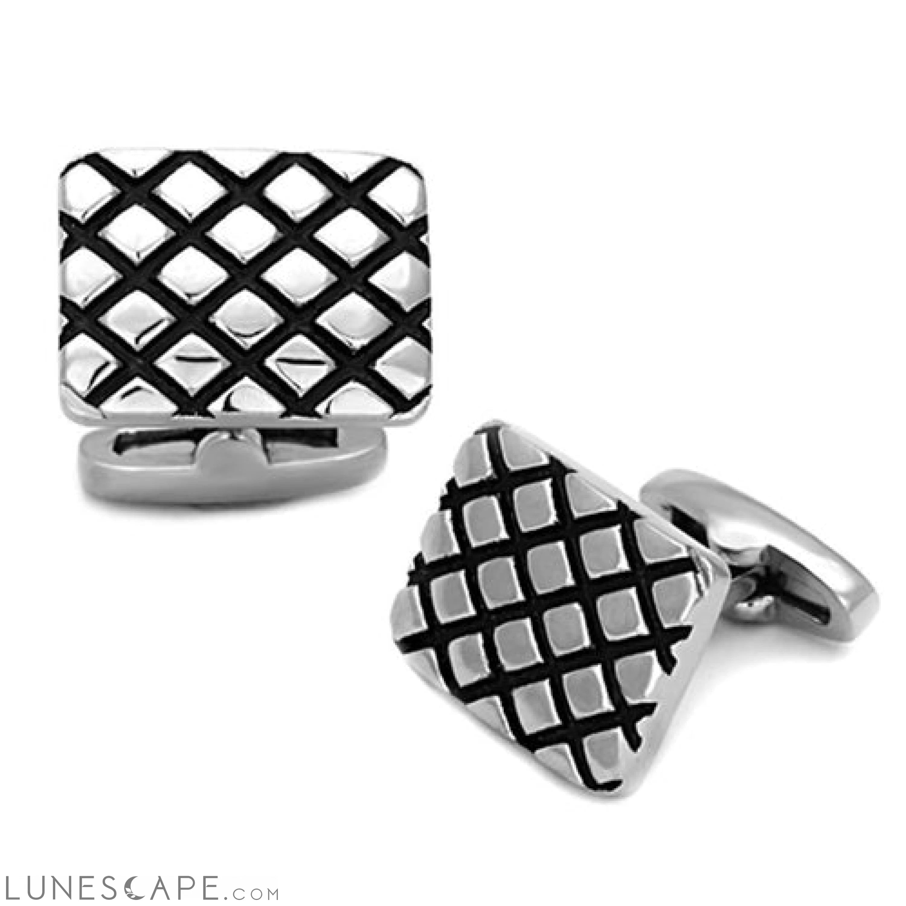 High polished (no plating) Stainless Steel Cufflink with LUNESCAPE