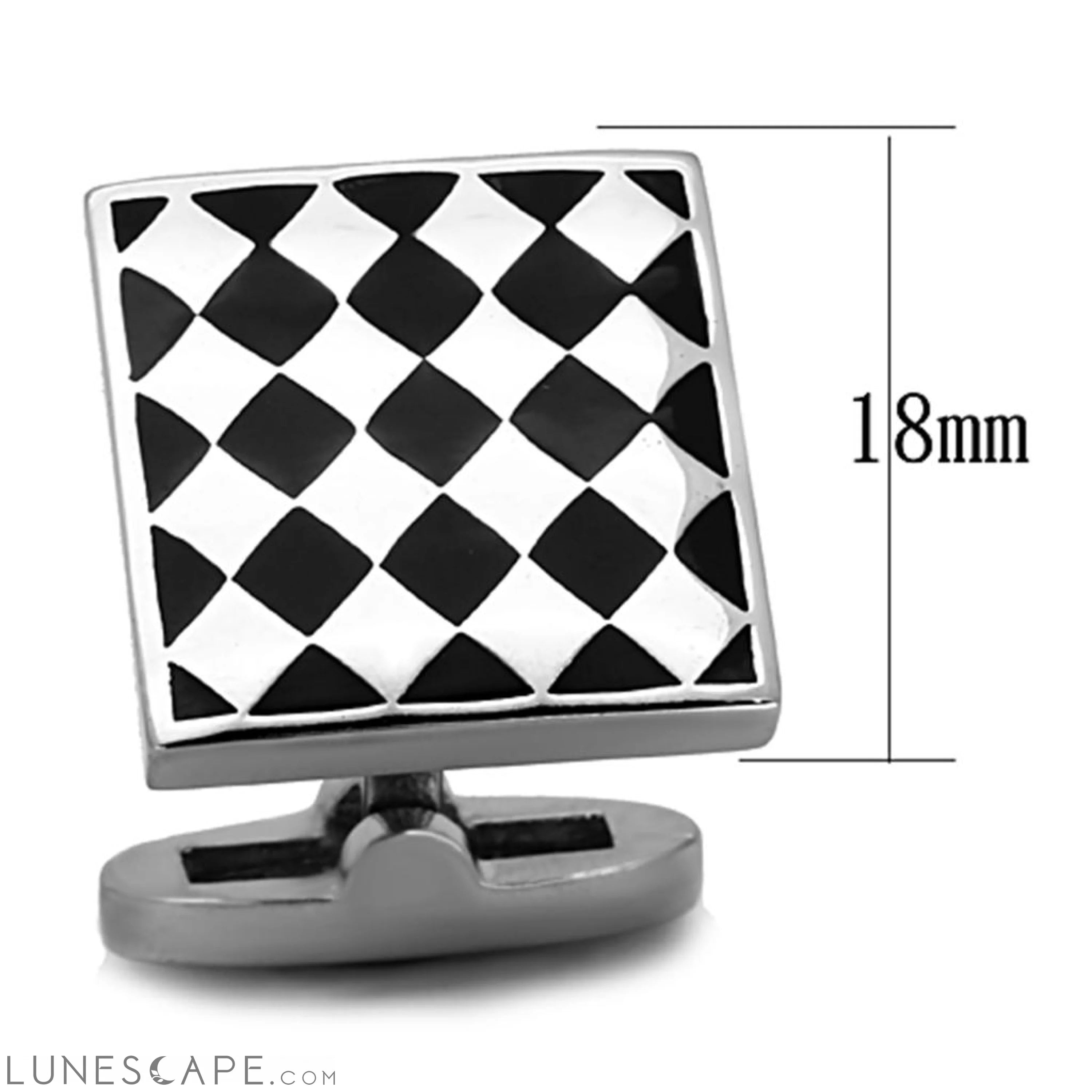 High polished (no plating) Stainless Steel Cufflink with LUNESCAPE