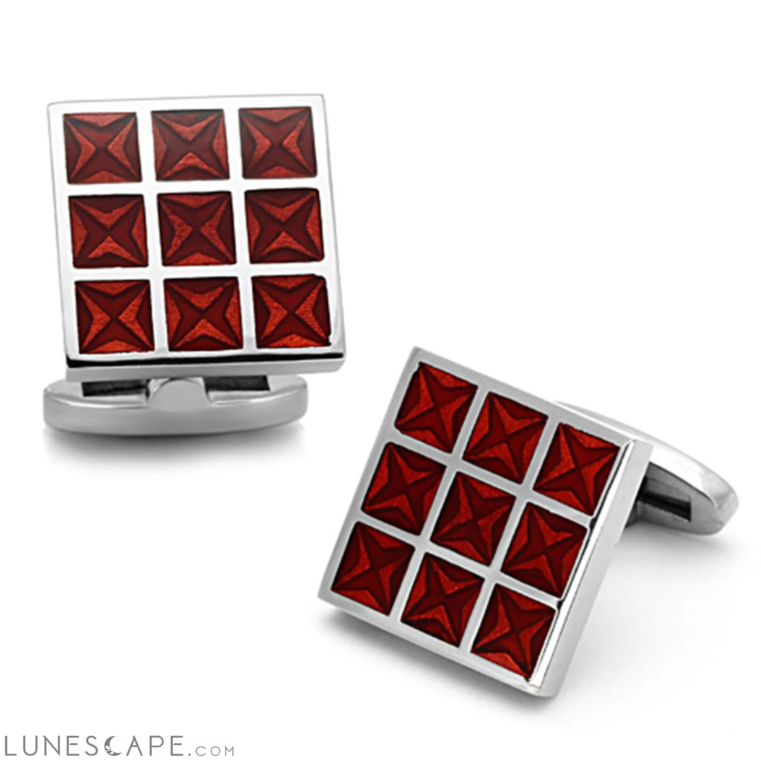 High polished (no plating) Stainless Steel Cufflink with LUNESCAPE