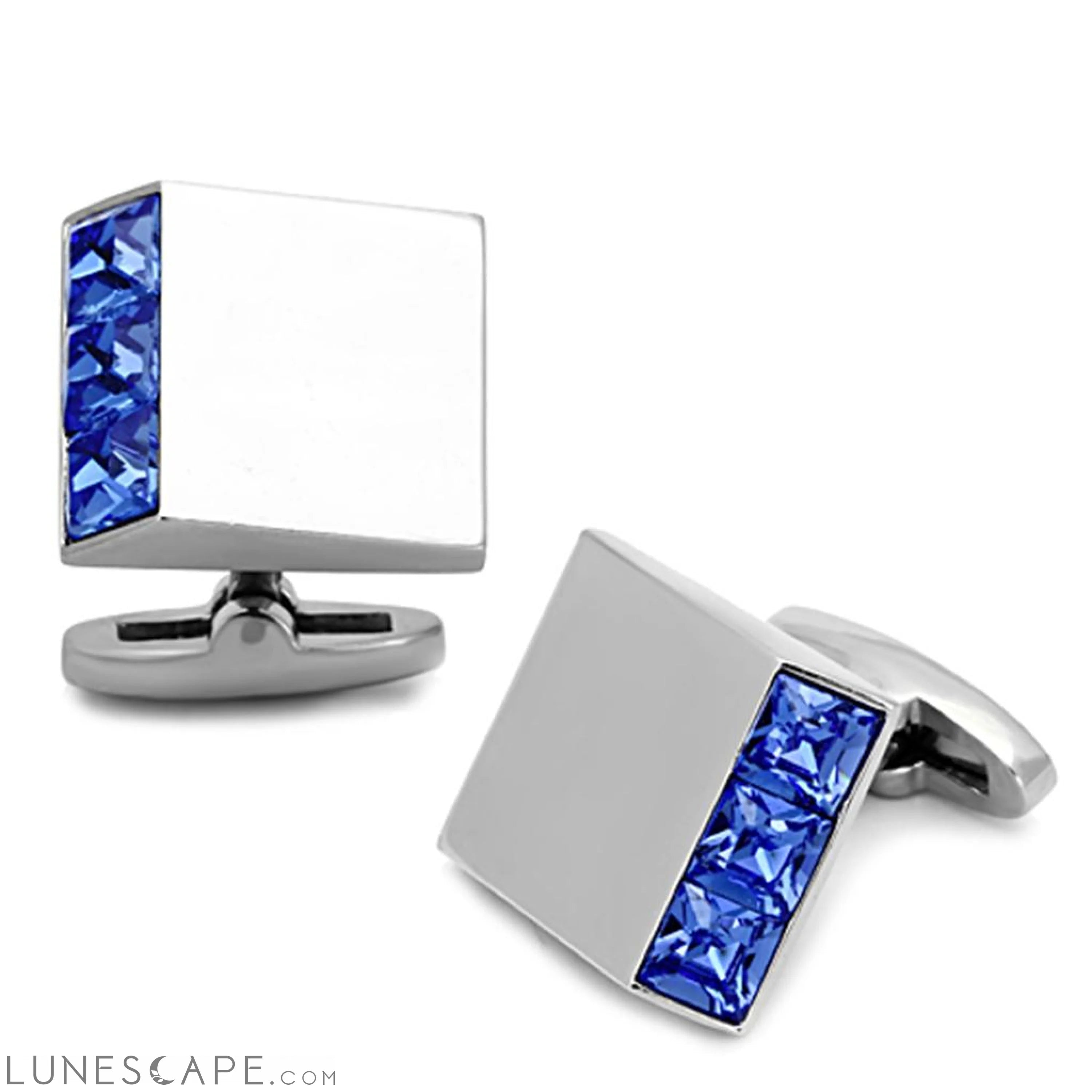 High polished (no plating) Stainless Steel Cufflink with Top LUNESCAPE