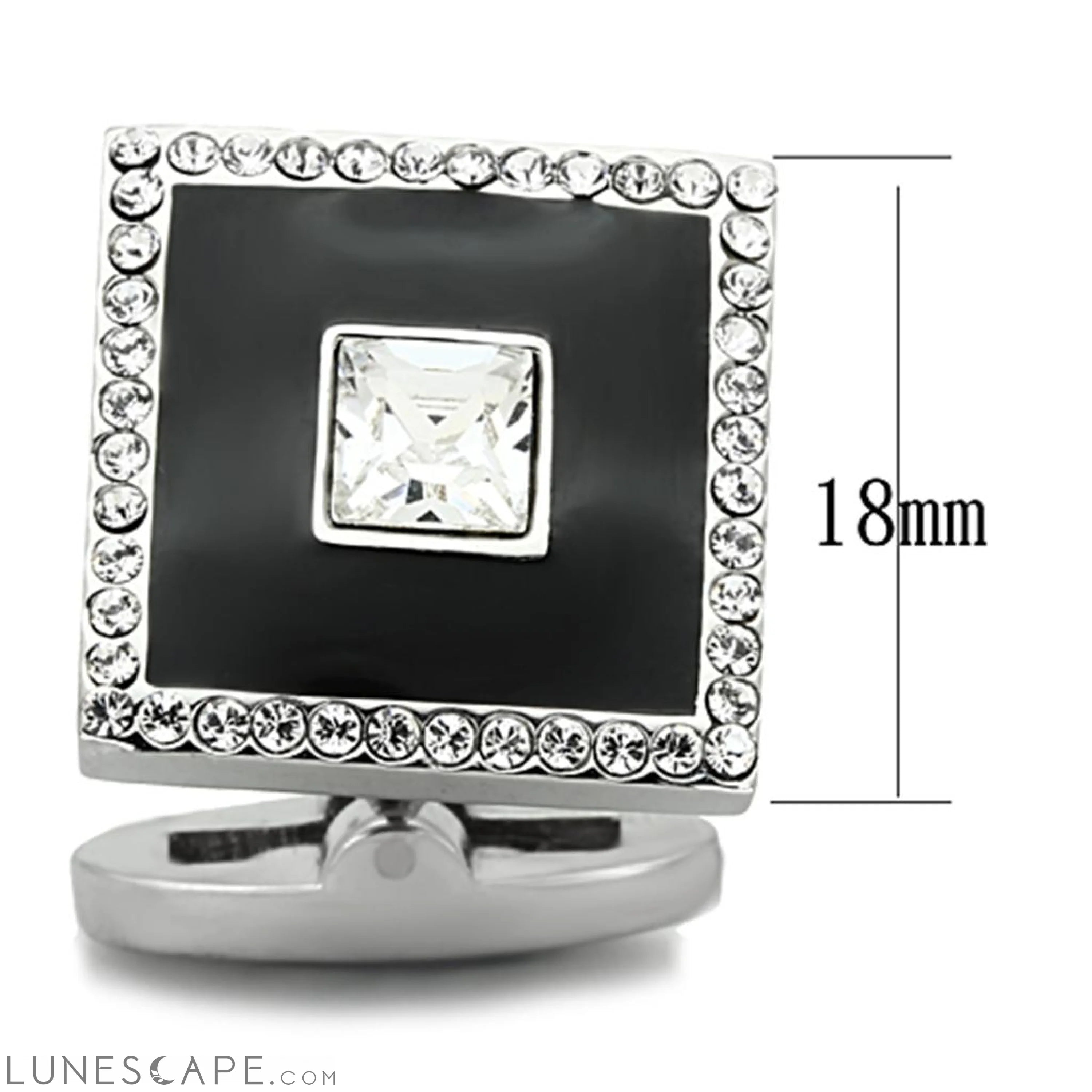 High polished (no plating) Stainless Steel Cufflink with Top LUNESCAPE