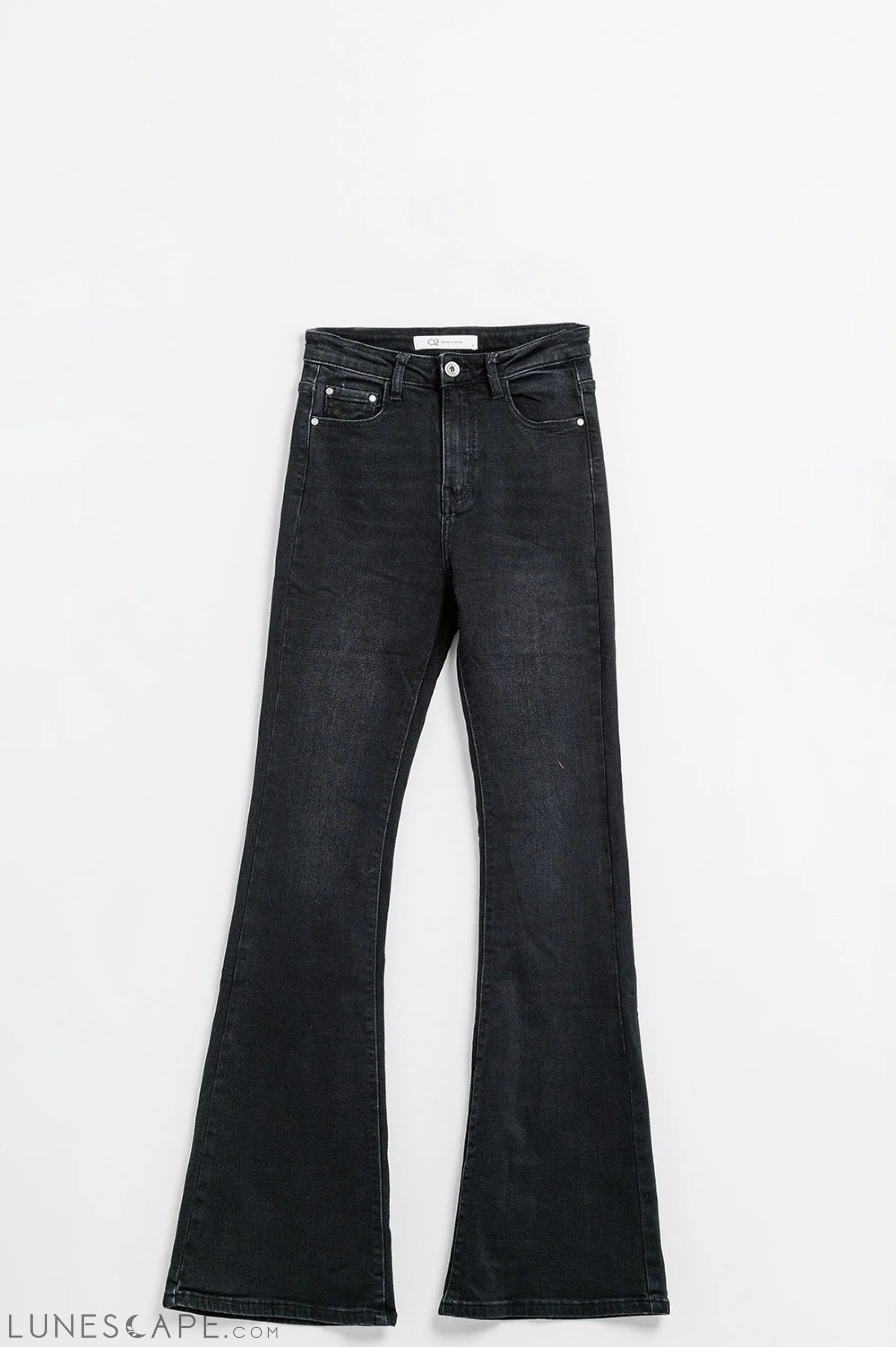 High Waisted Flare Jeans in Black LUNESCAPE