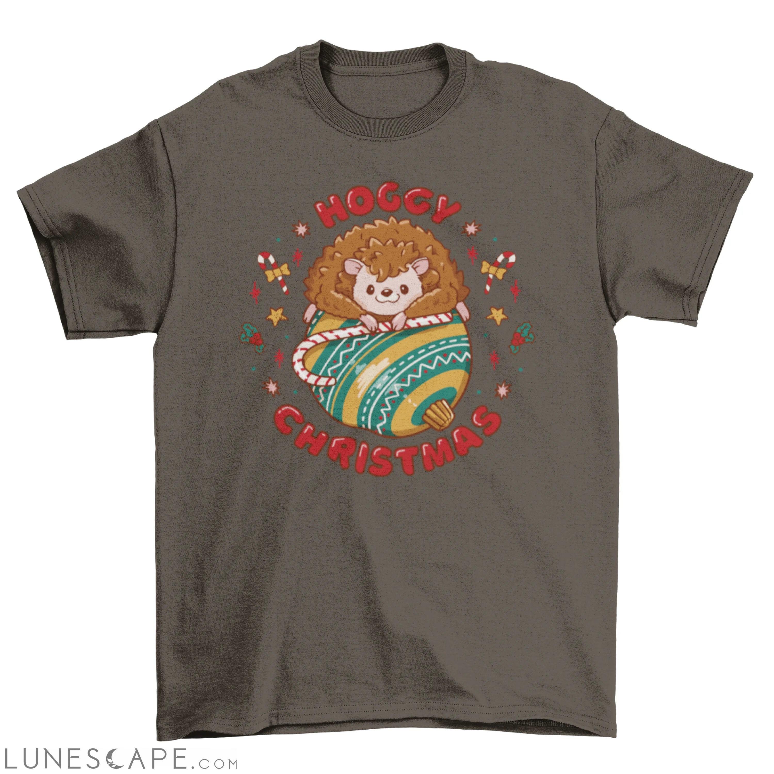 Hoggy Christmas hedgehog t-shirt LUNESCAPE