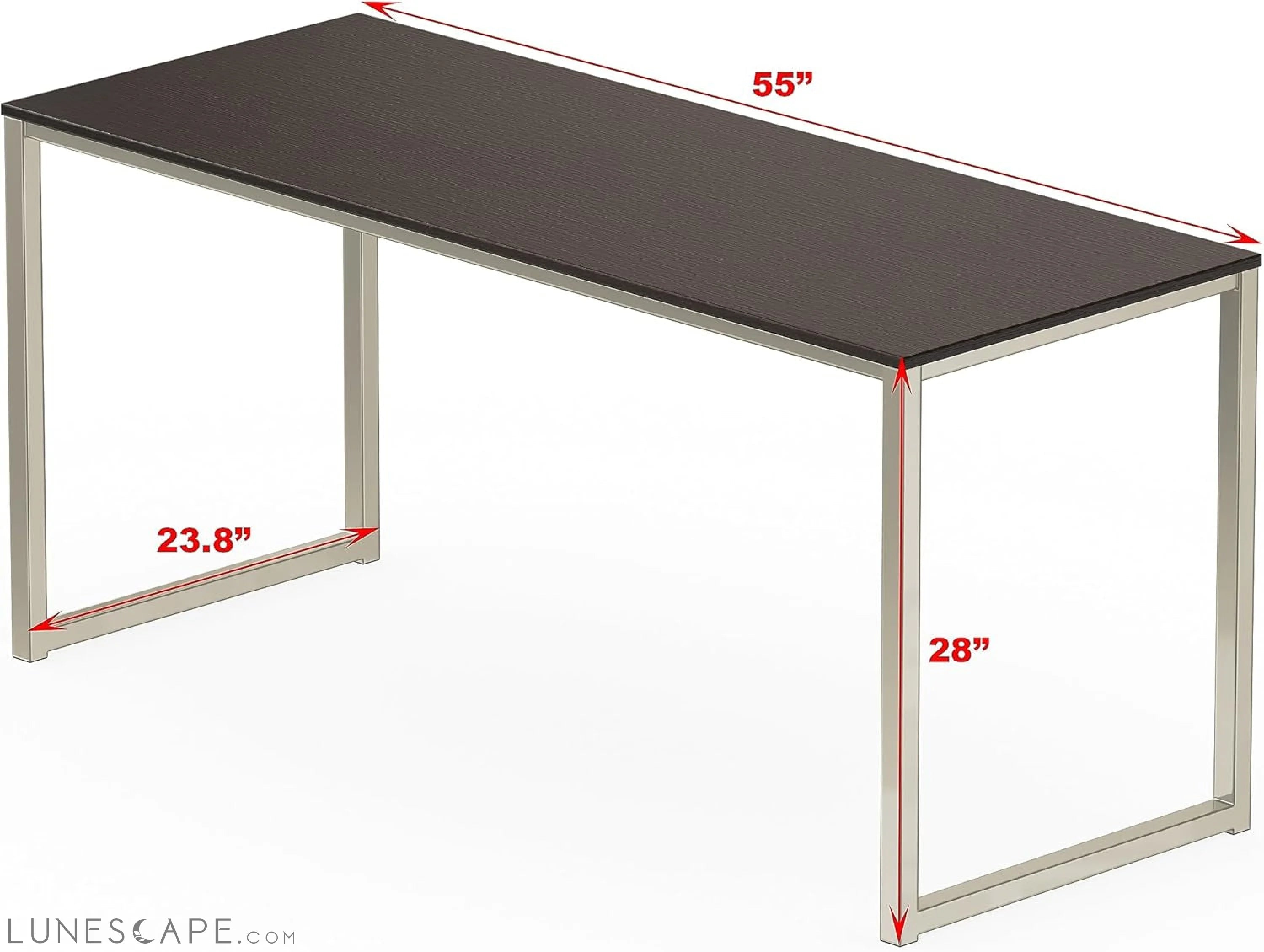 Home Office 55-Inch Computer Desk, 24" Deep, Espresso LUNESCAPE