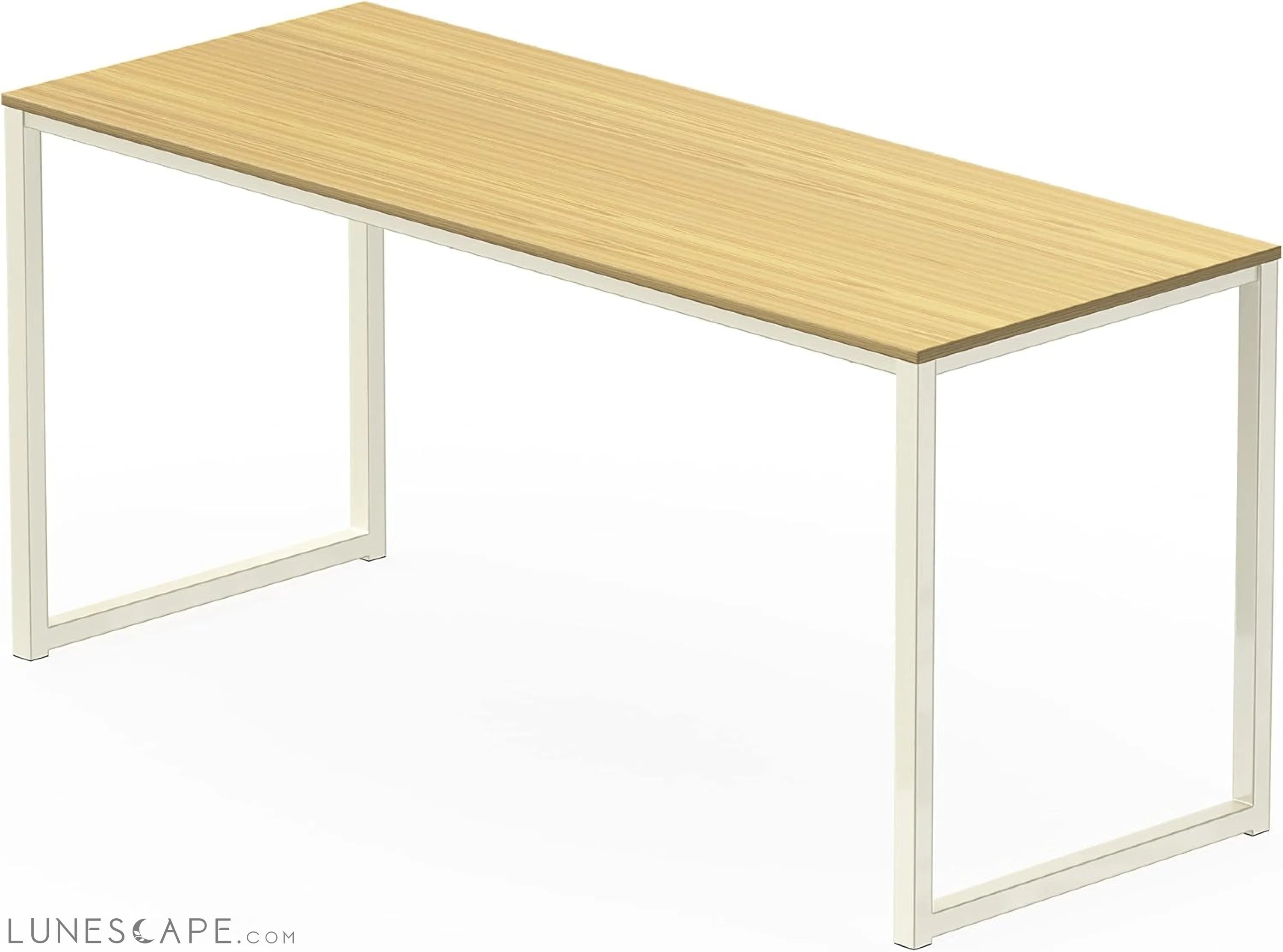 Home Office 55 Inch Computer Desk, 24" Deep, Oak LUNESCAPE